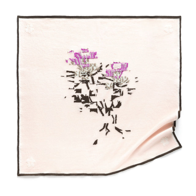 Cashmere scarf with thistle motif  | Barrie - Barrie