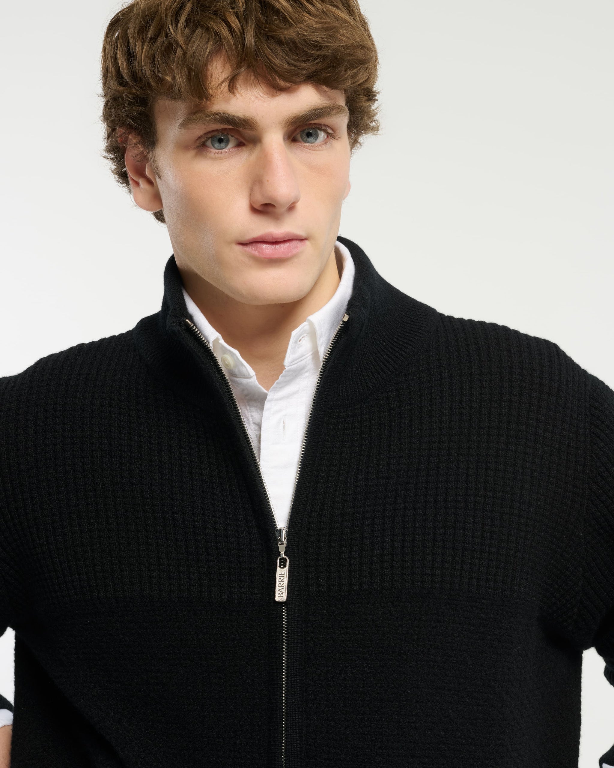 Cardigan en cachemire et laine effet gaufré | Barrie - Barrie