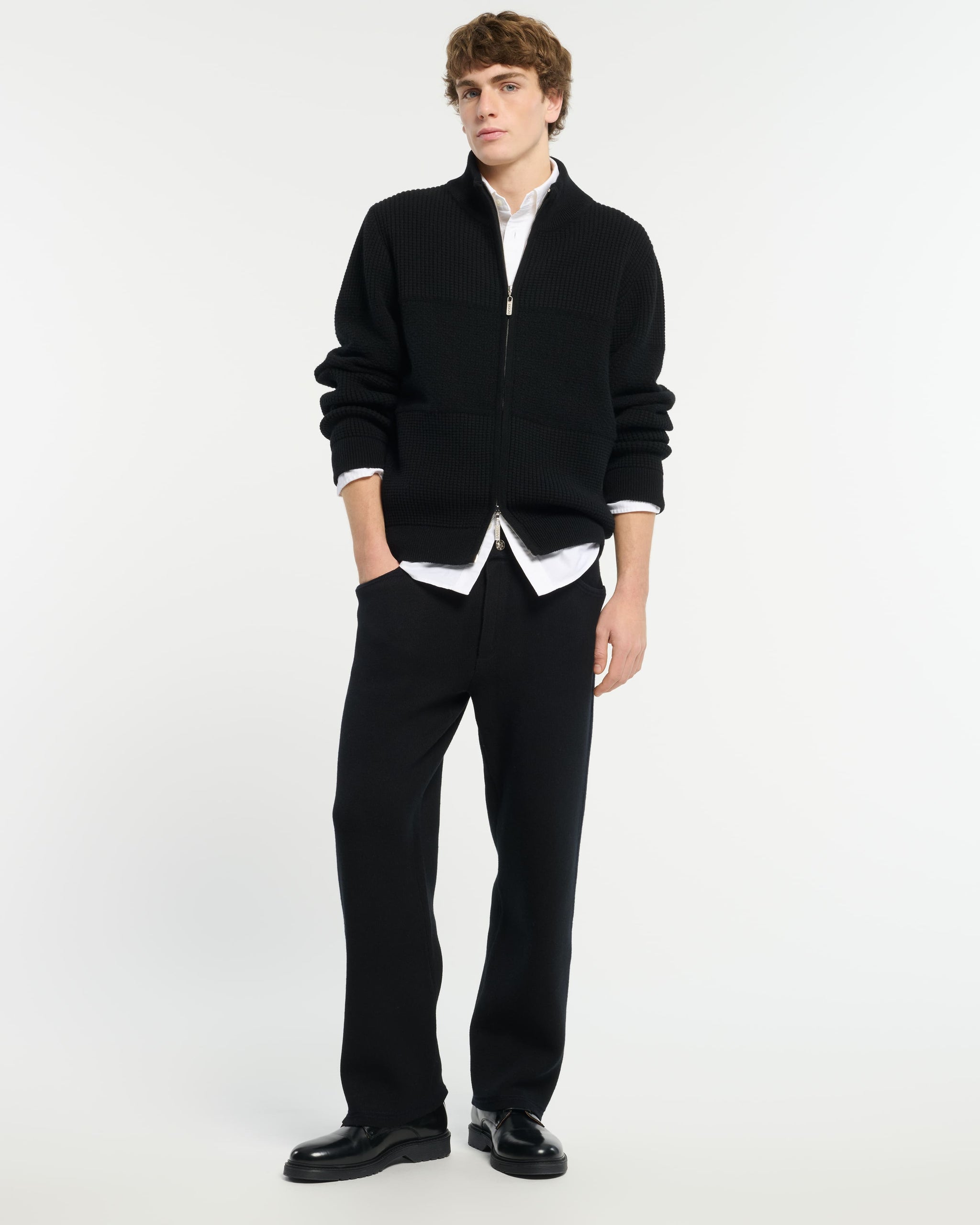 Cardigan en cachemire et laine effet gaufré | Barrie - Barrie