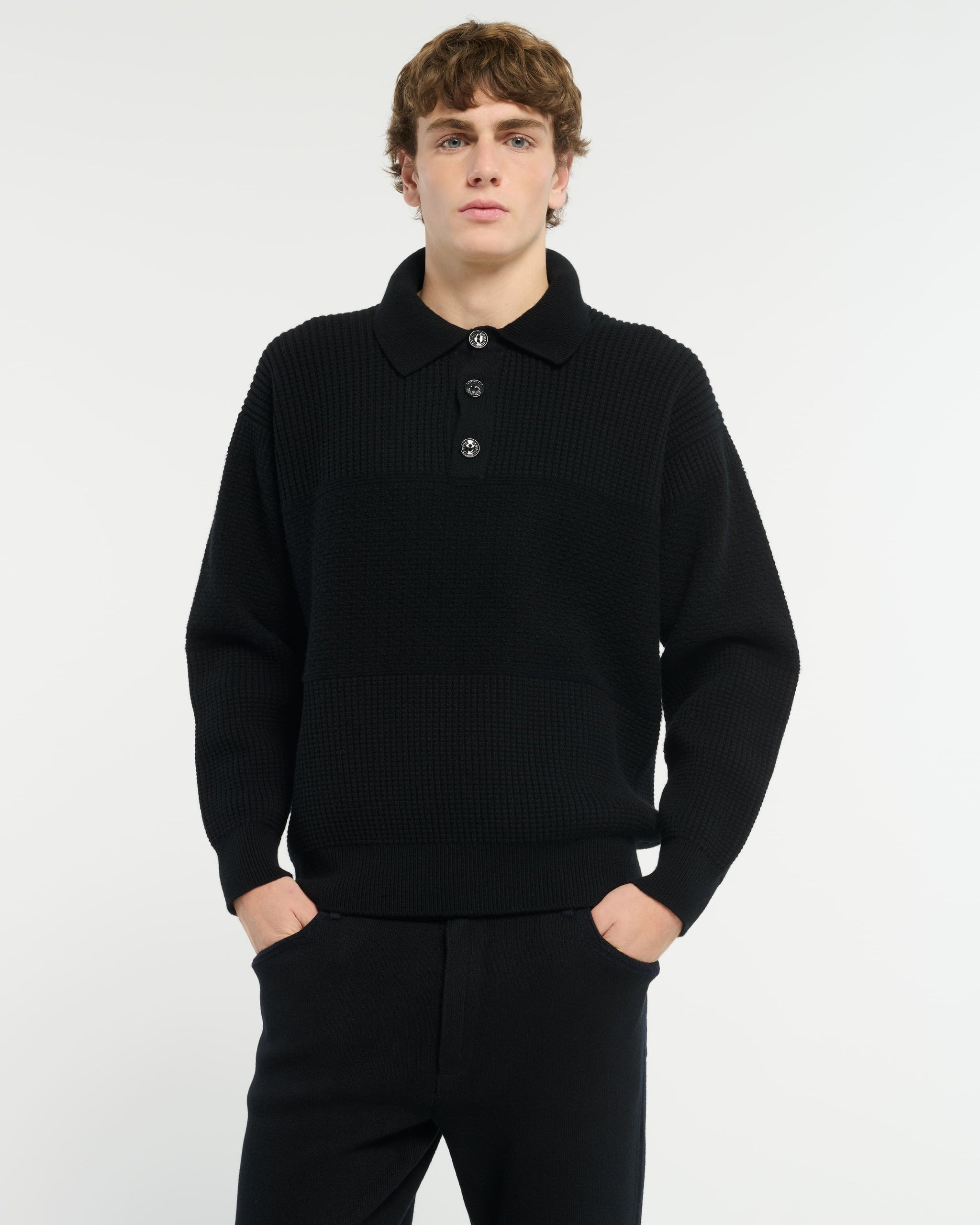 Polo en cachemire effet gaufré | Barrie - Barrie