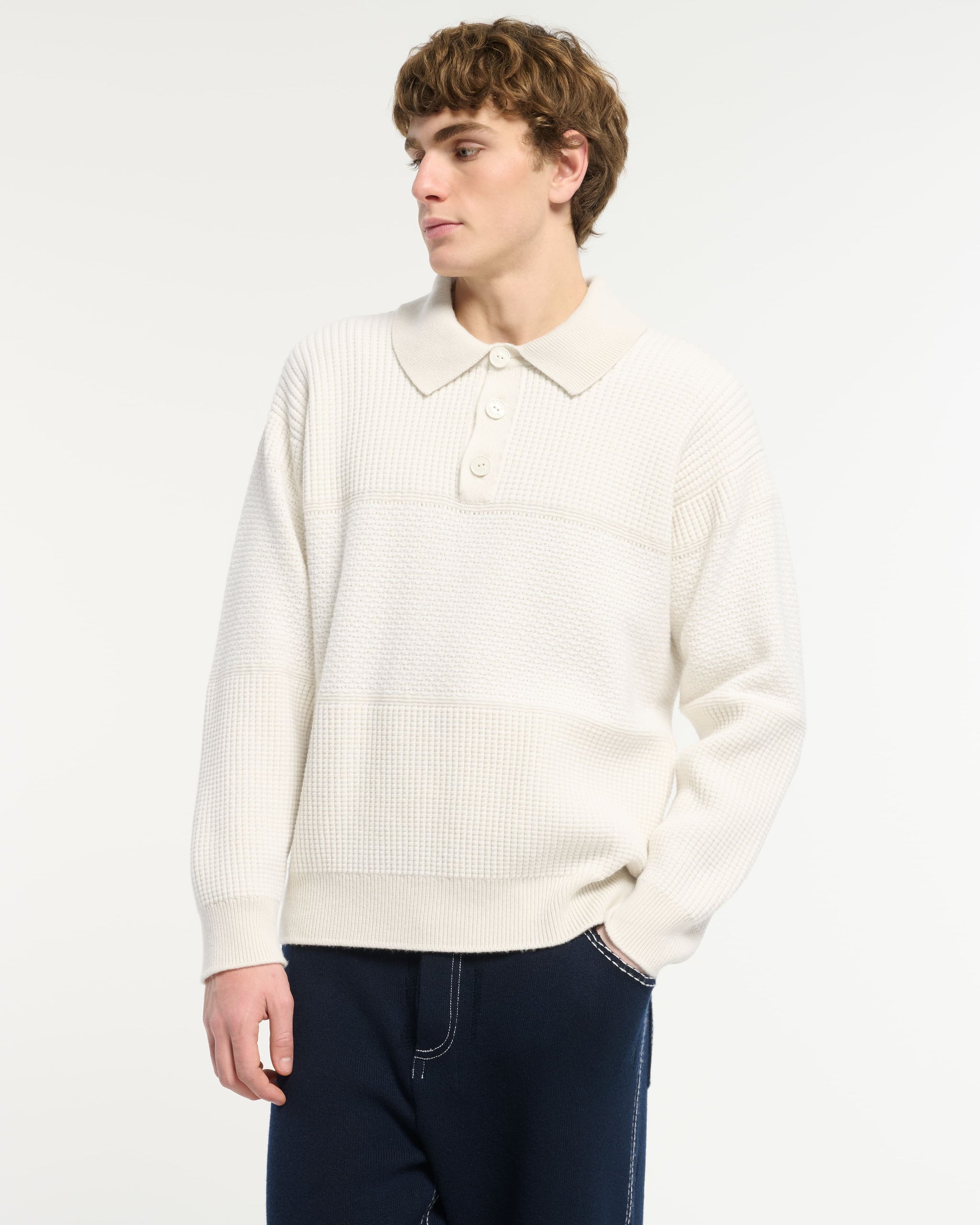 Polo en cachemire effet gaufré | Barrie - Barrie