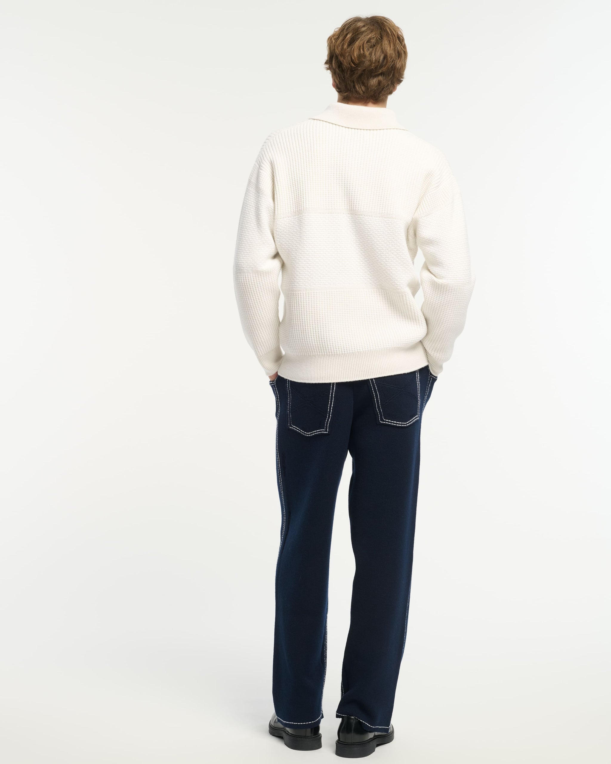 Polo en cachemire effet gaufré | Barrie - Barrie