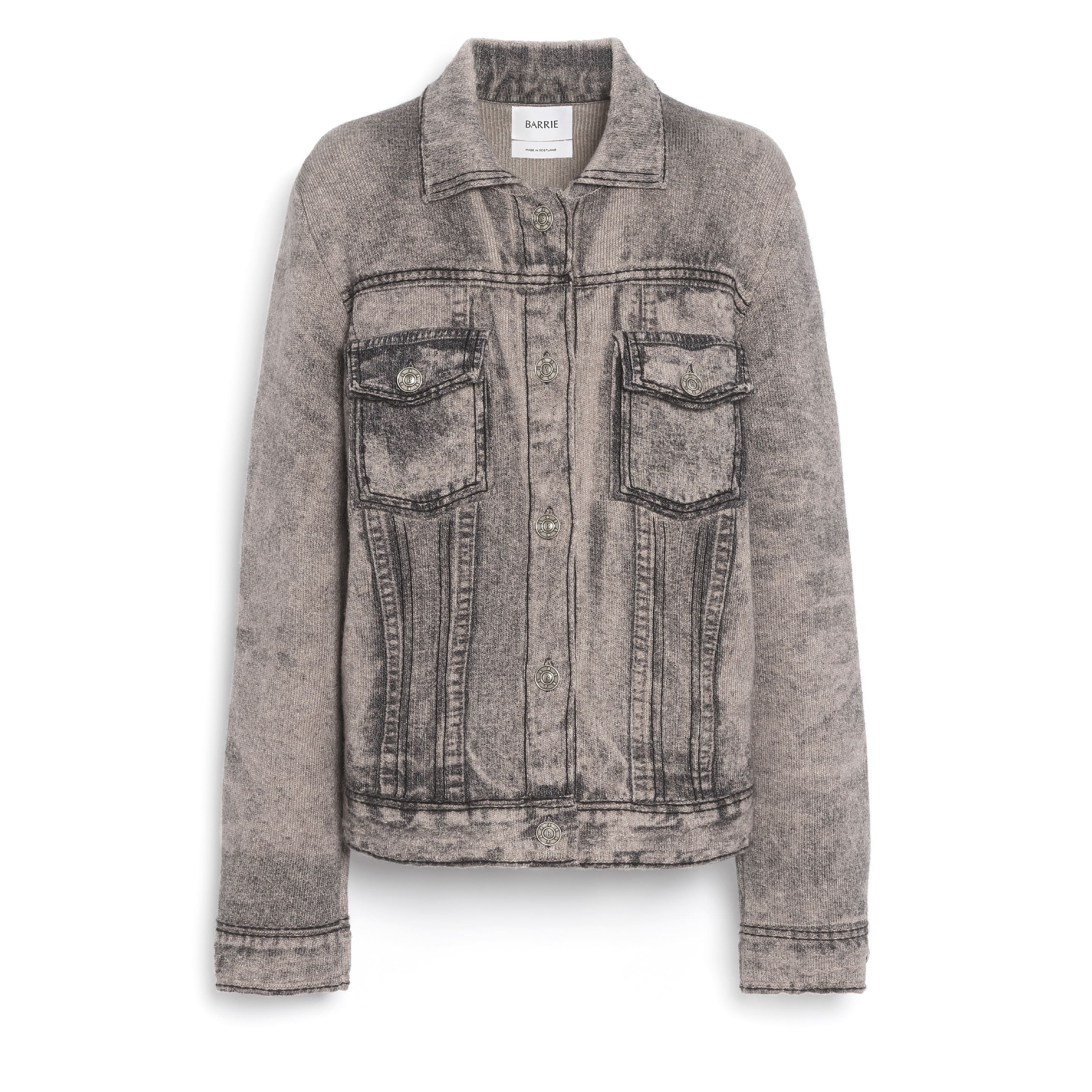 Veste Denim trompe-l’œil en cachemire et coton