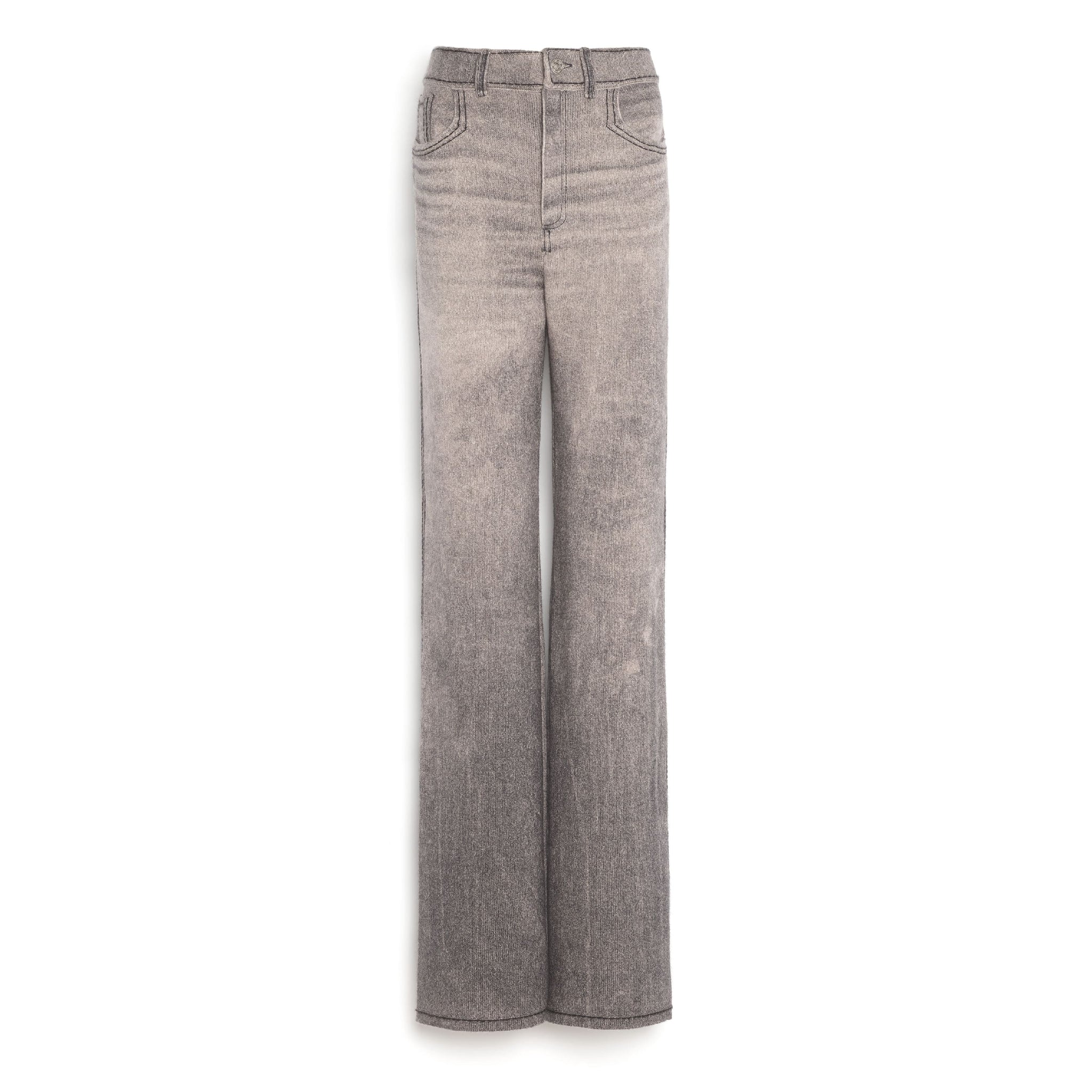 Pantalon flare trompe-l’œil en denim en cachemire et coton | Barrie - Barrie