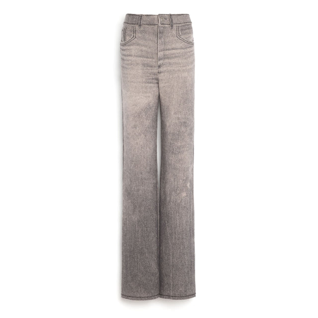 Cashmere and cotton trompe-l’œil Denim flared trousers | Barrie - Barrie