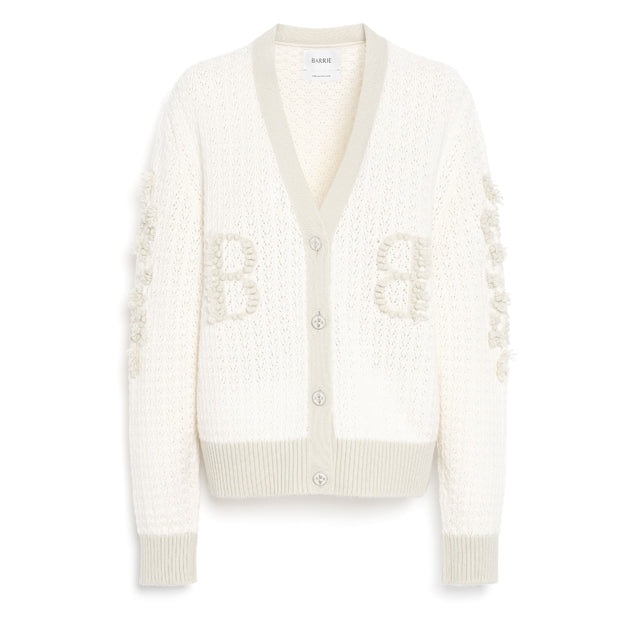 Cardigan en dentelle cachemire avec logo B | Barrie - Barrie