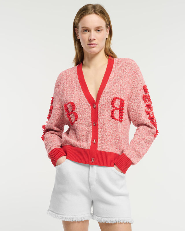 Cardigan en dentelle cachemire avec logo B | Barrie - Barrie