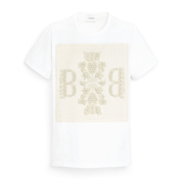 T-Shirt avec patch logo B en dentelle cachemire | Barrie - Barrie
