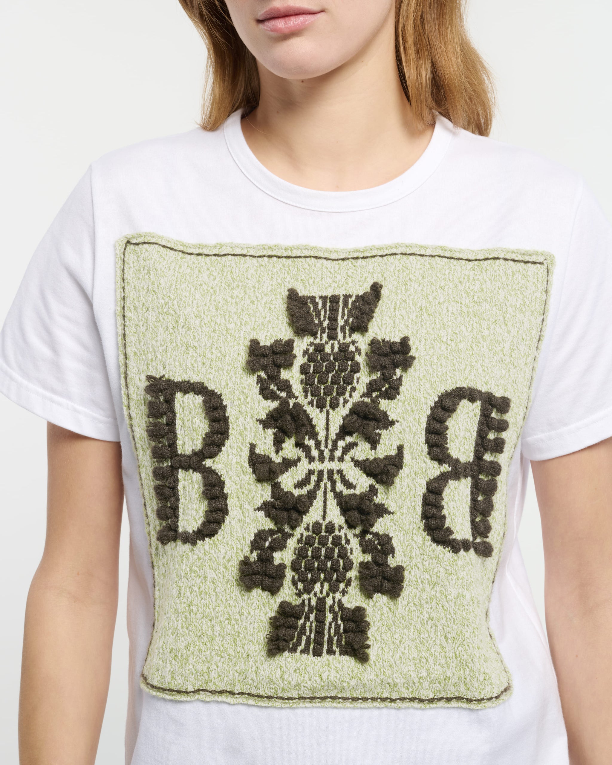 Cashmere lace t-shirt with B logo patch | Barrie - Barrie