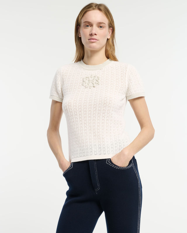 Top en dentelle cachemire logo B | Barrie - Barrie