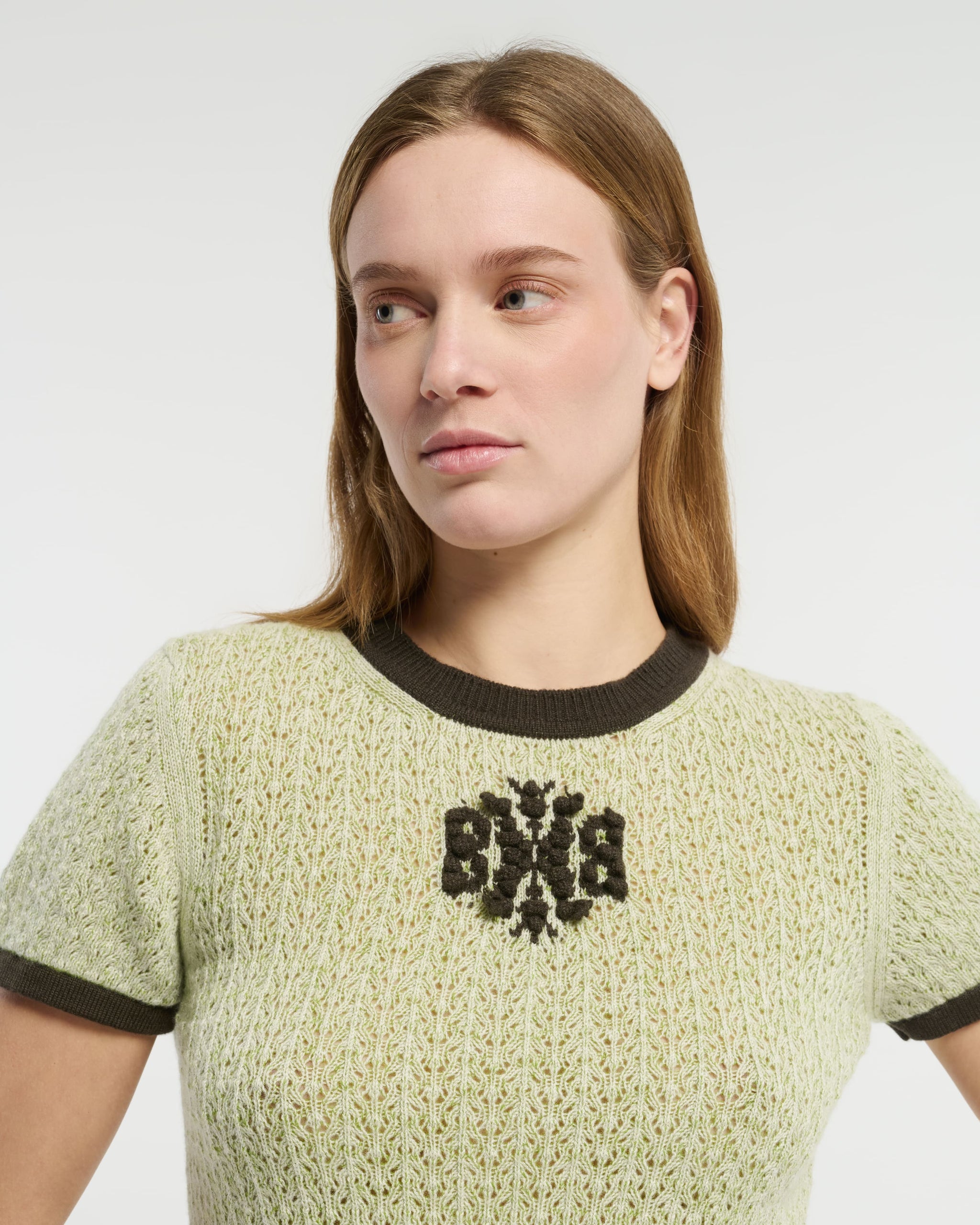 Top en dentelle cachemire logo B | Barrie - Barrie