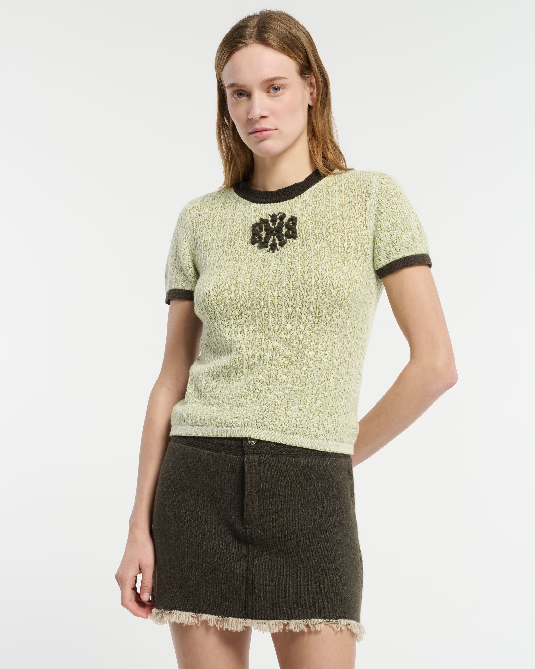 Top en dentelle cachemire logo B | Barrie - Barrie