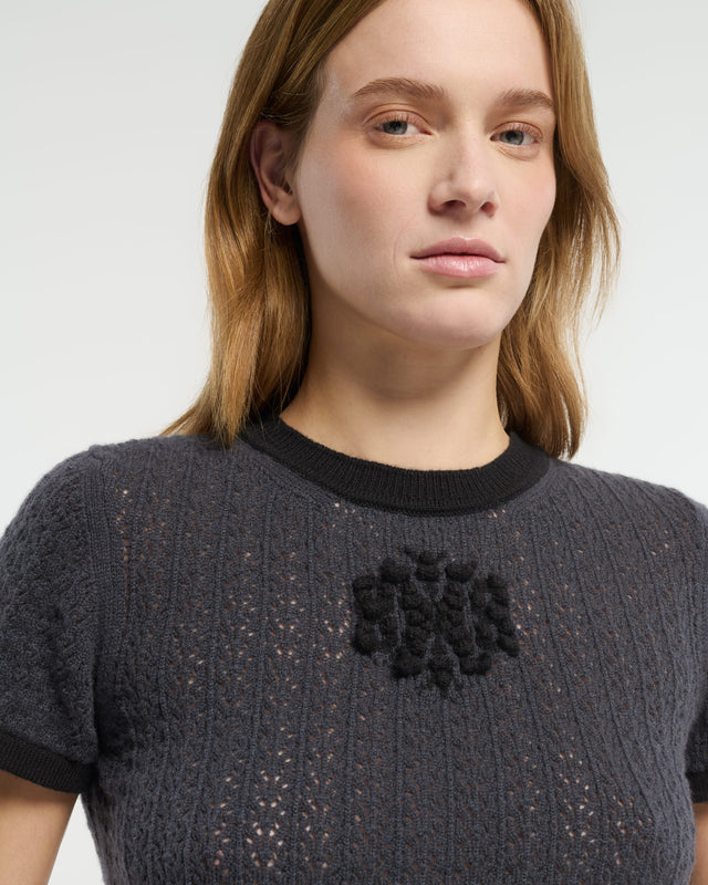 Top en dentelle cachemire logo B | Barrie - Barrie