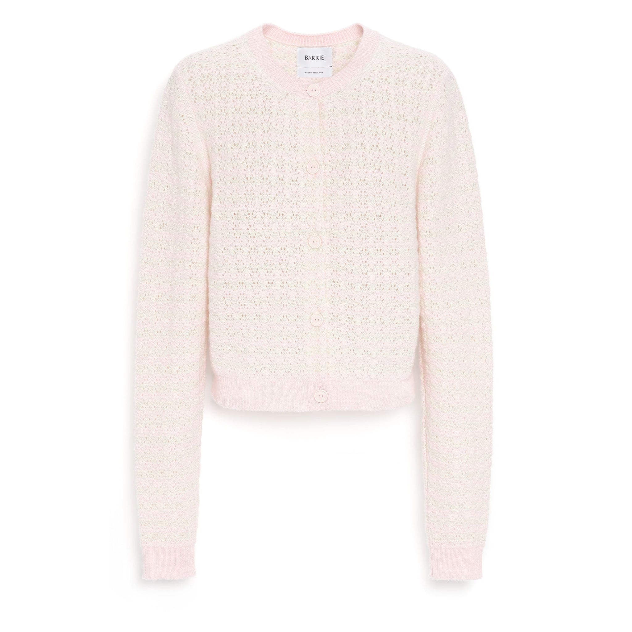 Cardigan à rayures en dentelle cachemire | Barrie - Barrie