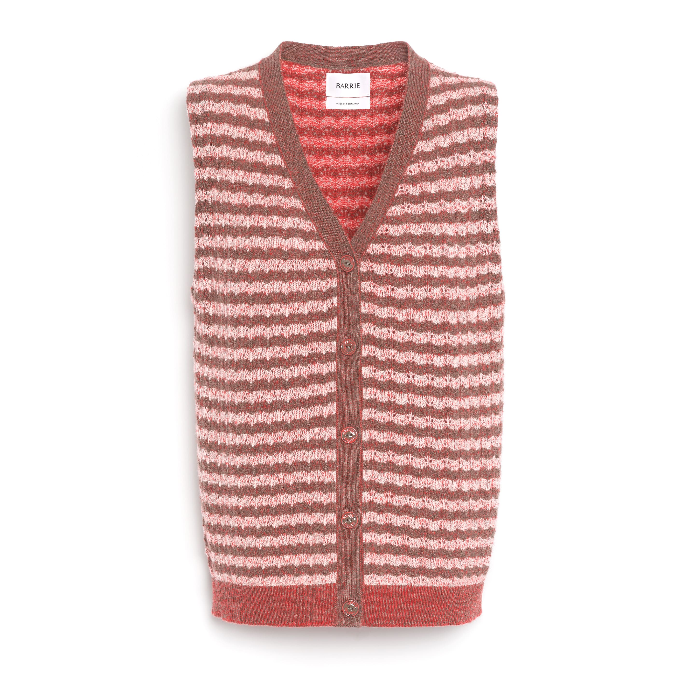 Striped cashmere lace sleeveless gilet  