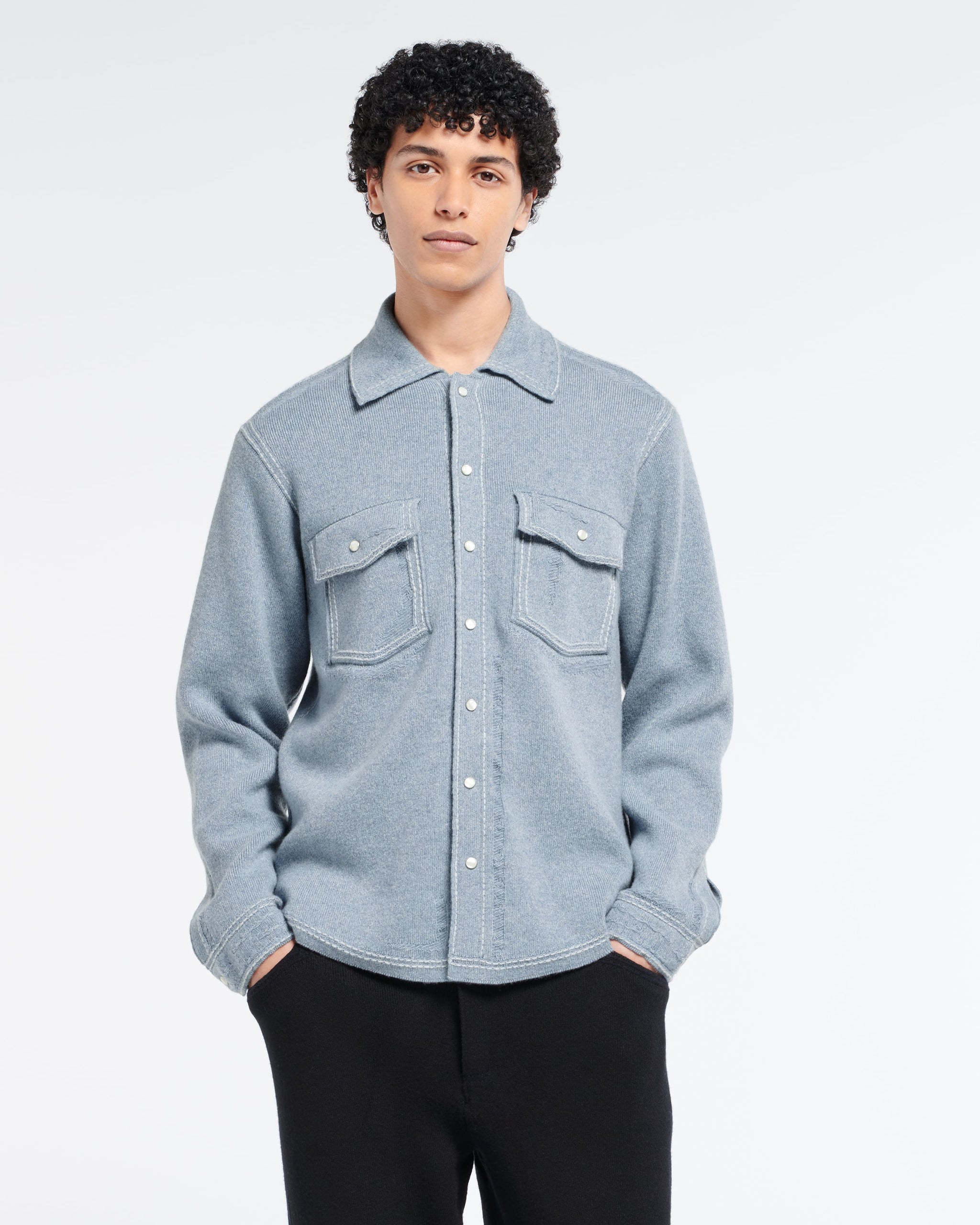 Cashmere and cotton Denim overshirt | Barrie - Barrie