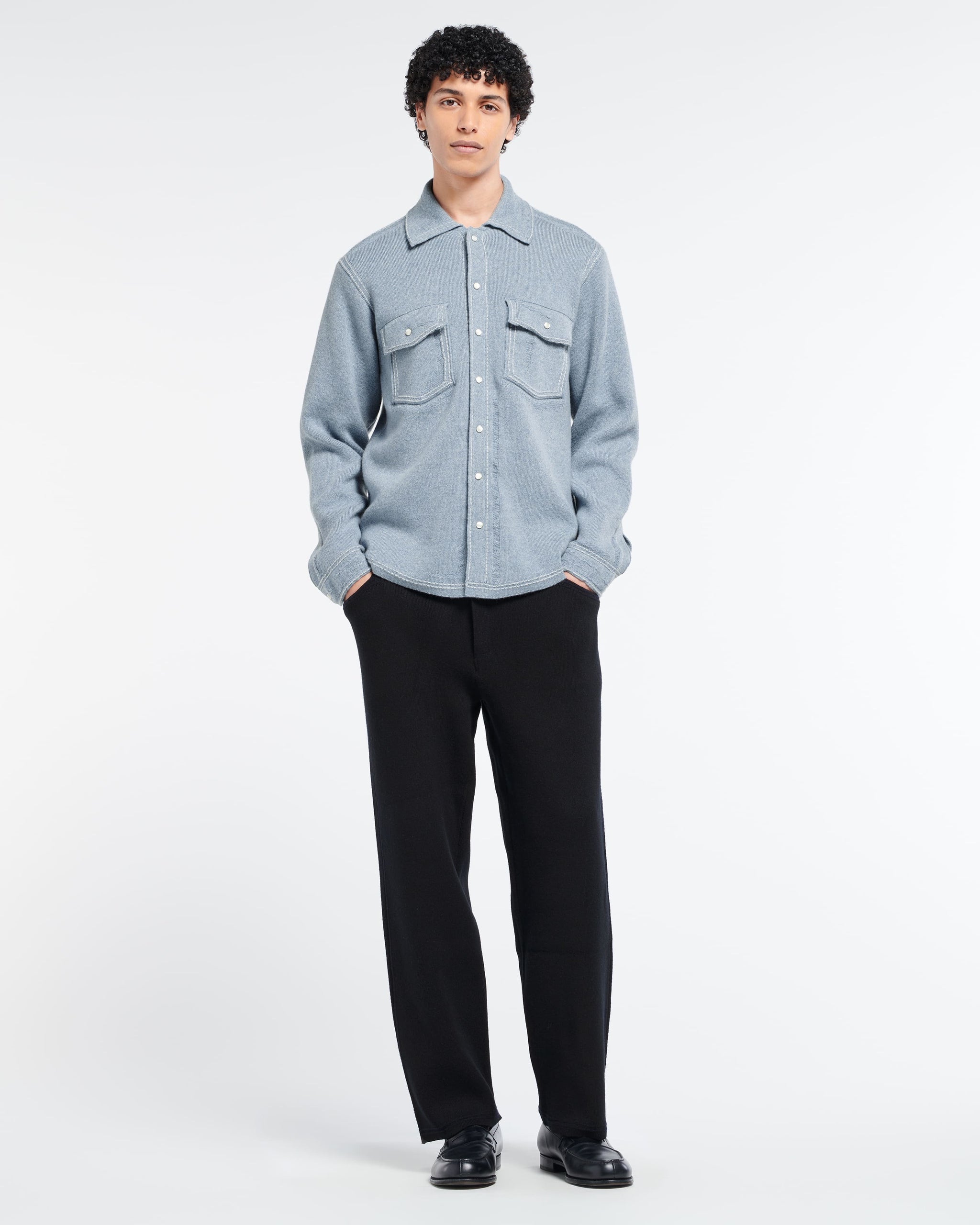 Cashmere and cotton Denim overshirt | Barrie - Barrie