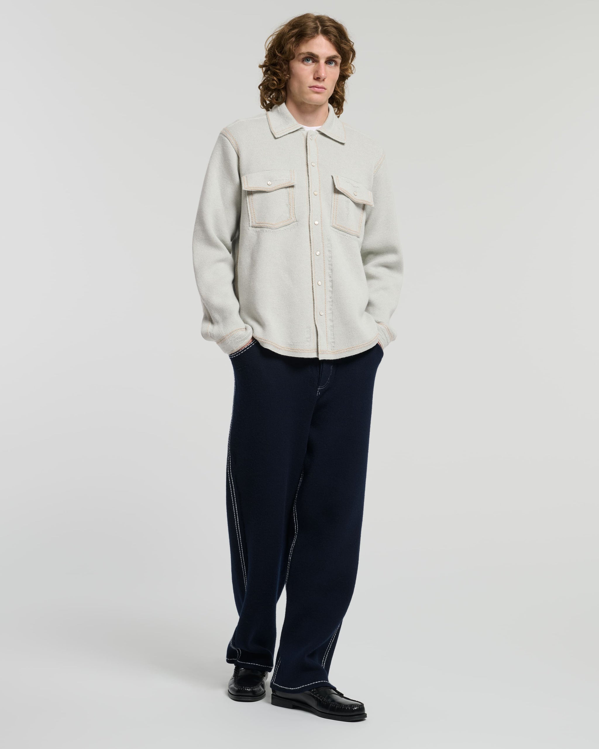 Cashmere and cotton Denim overshirt | Barrie - Barrie
