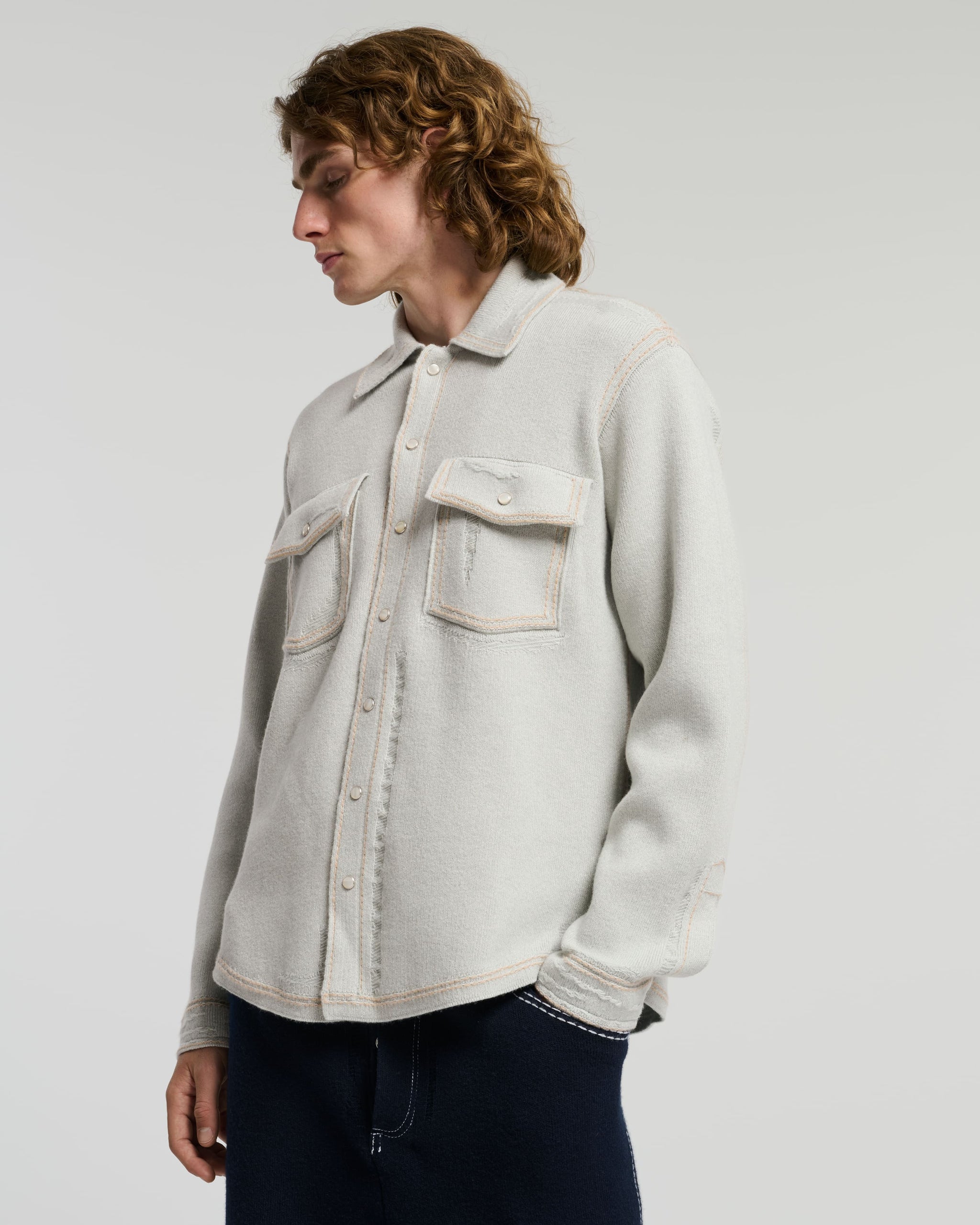 Cashmere and cotton Denim overshirt | Barrie - Barrie
