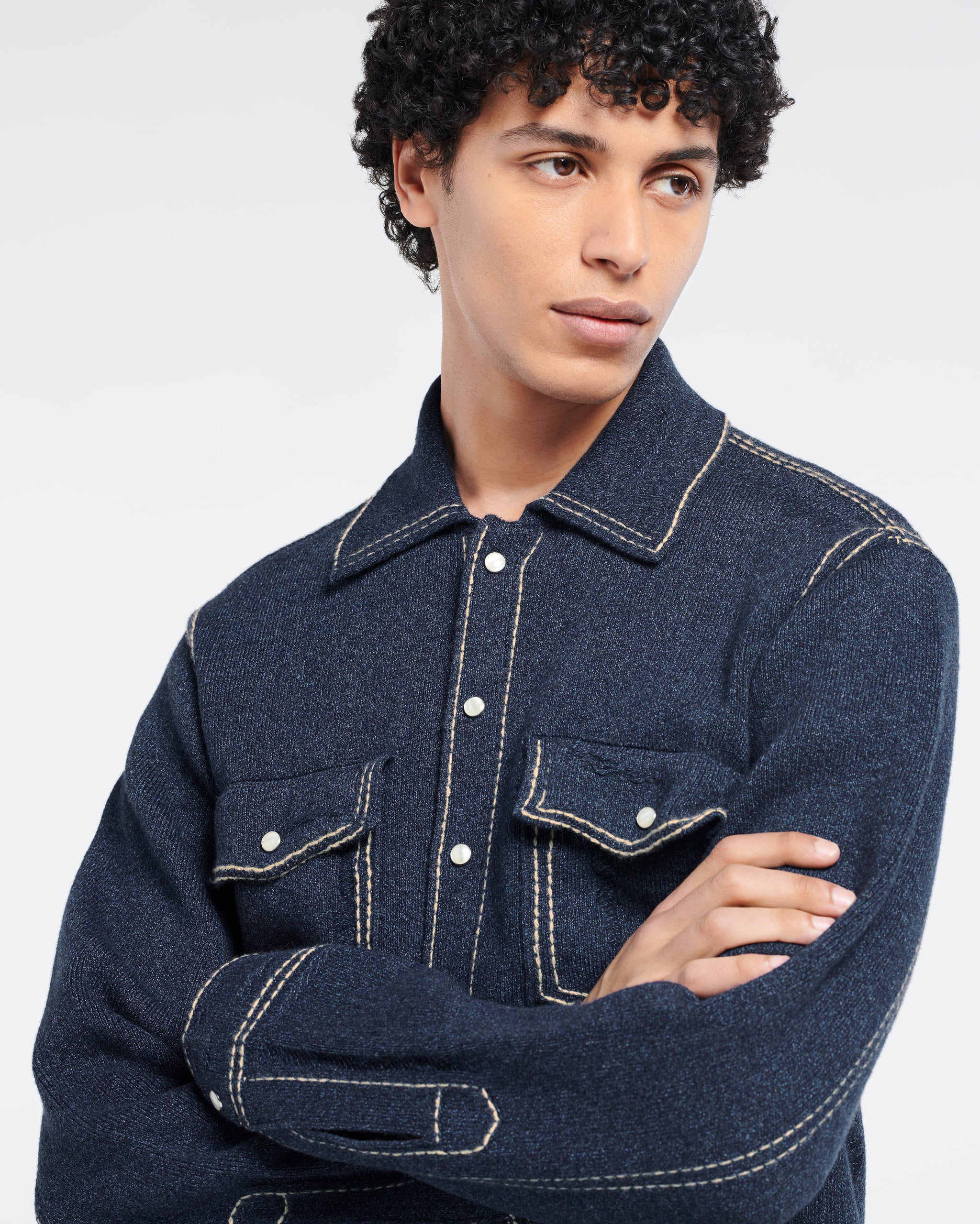 Cashmere and cotton Denim overshirt | Barrie - Barrie