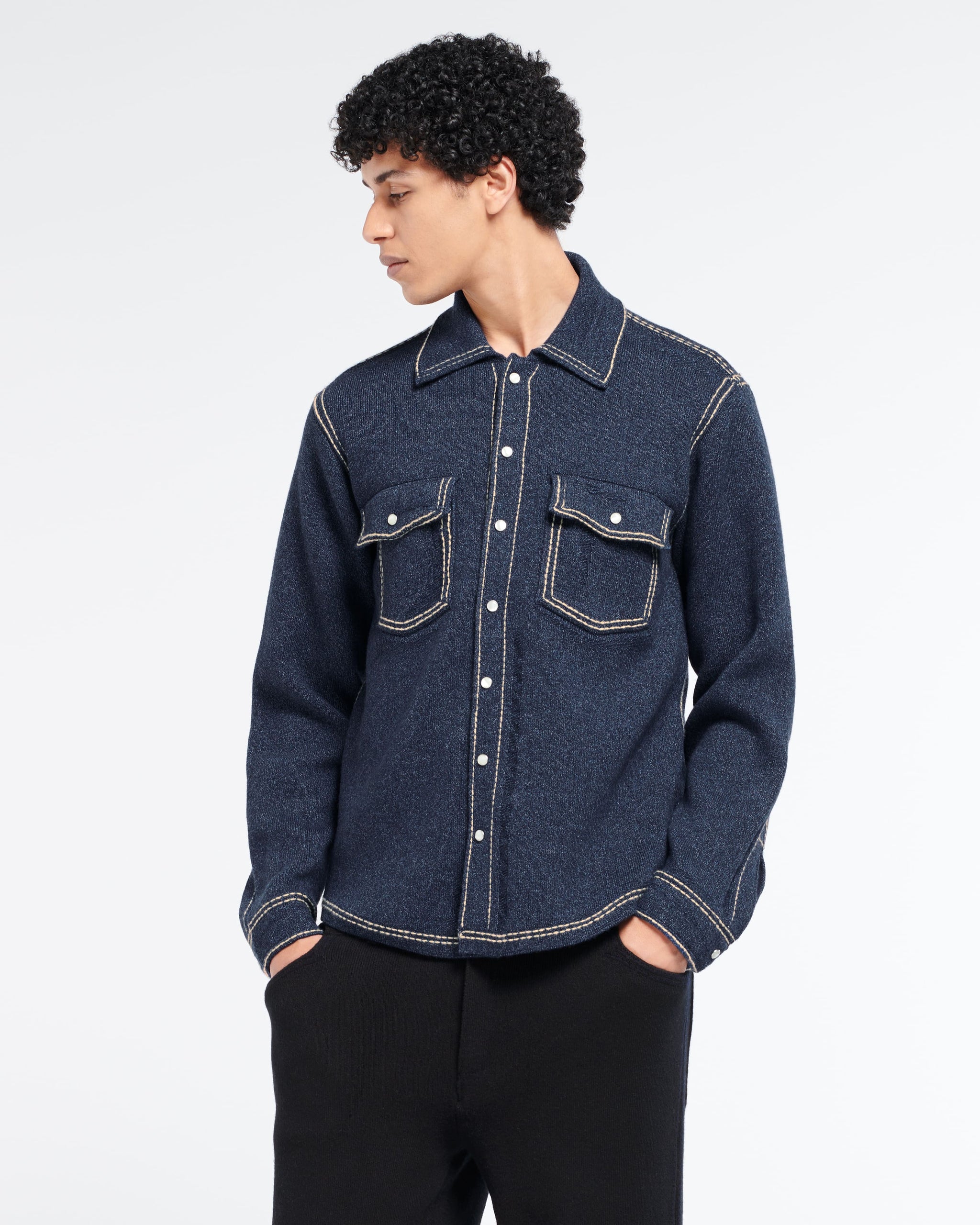 Surchemise Denim en cachemire et coton | Barrie - Barrie