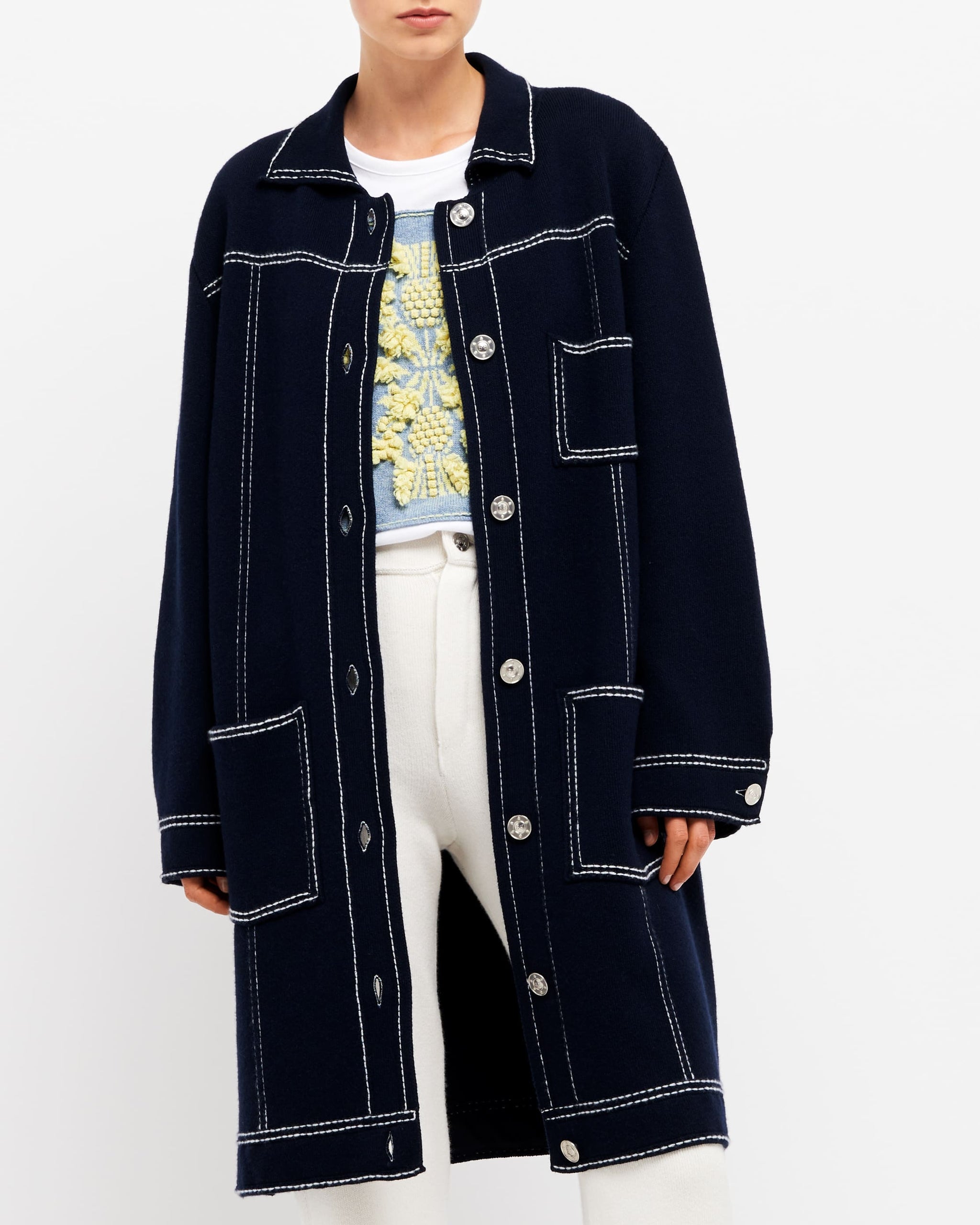 Big Size Cashmere long denim jacket Big Size Cashmere long denim jacket