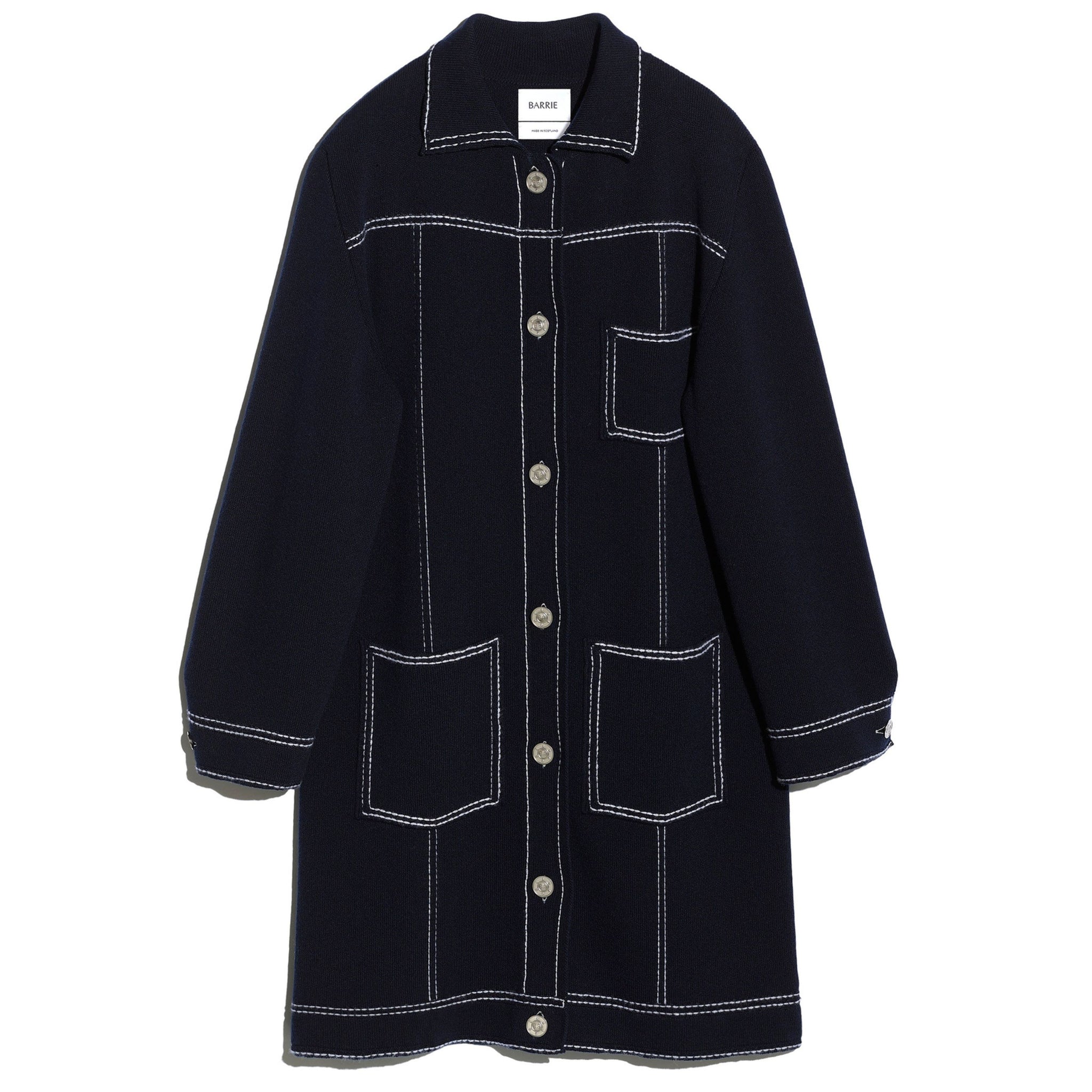 Veste longue denim en cachemire et coton | Barrie - Barrie