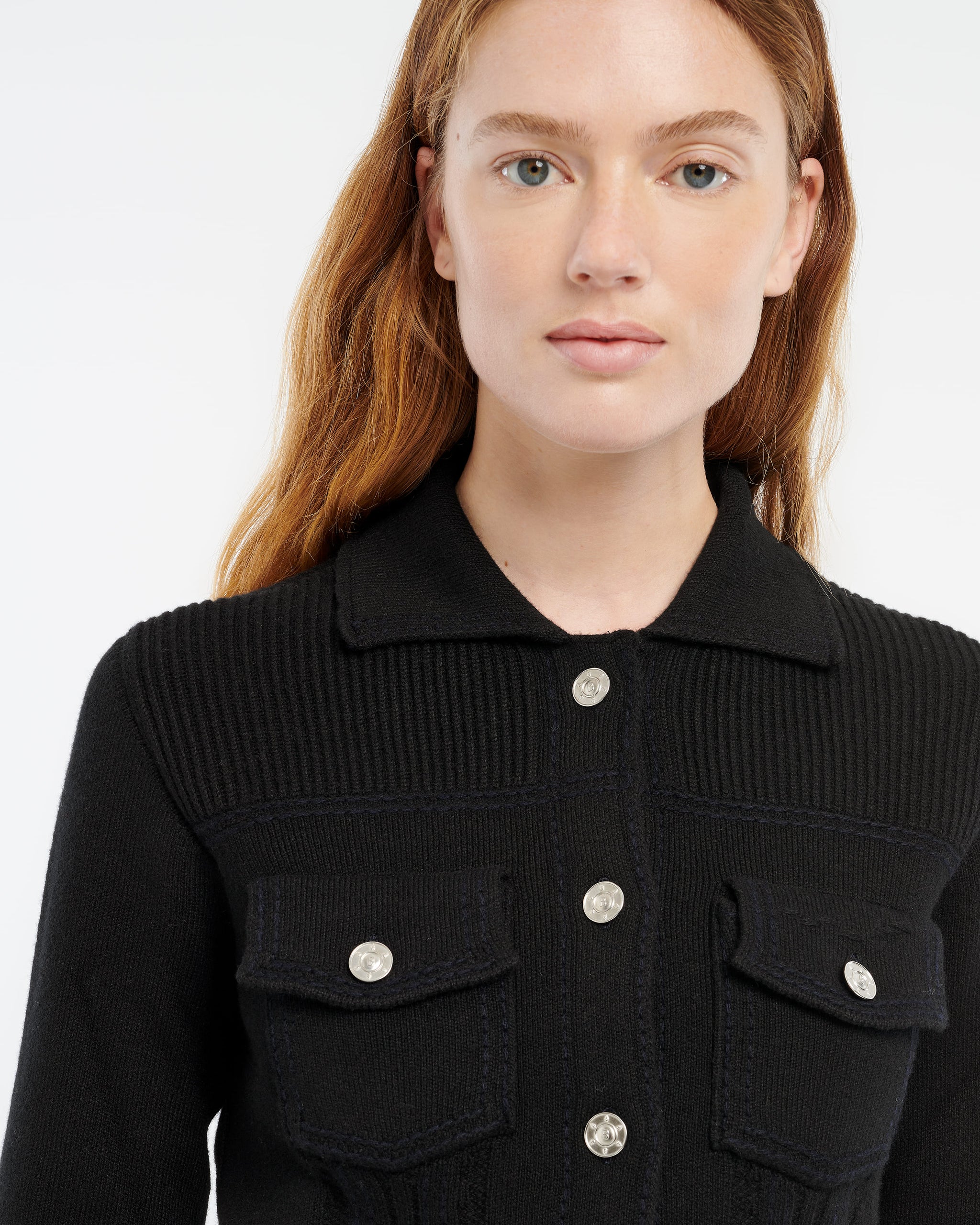 Denim fitted cashmere and cotton jacket | Barrie - Barrie