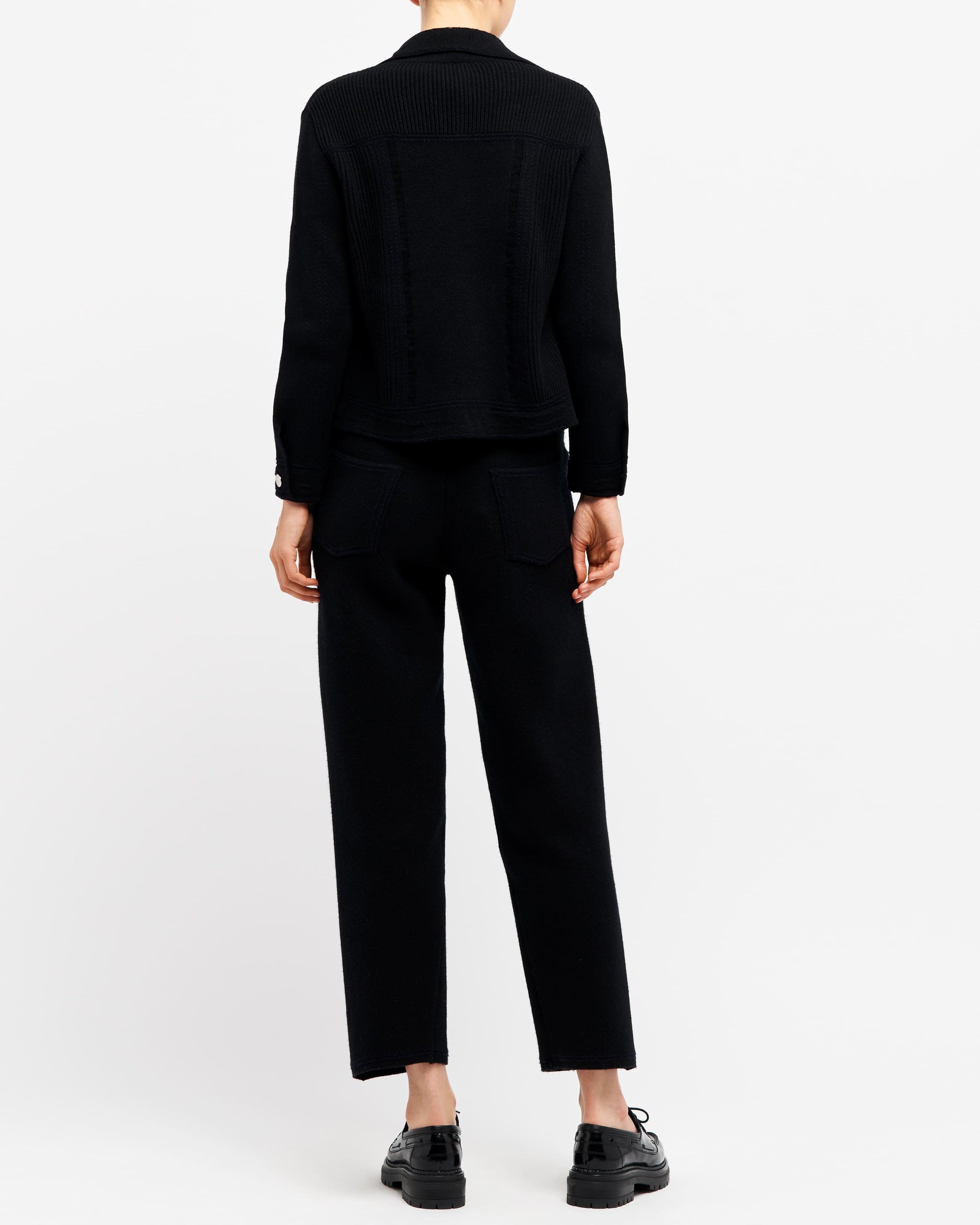 Denim fitted cashmere and cotton jacket | Barrie - Barrie