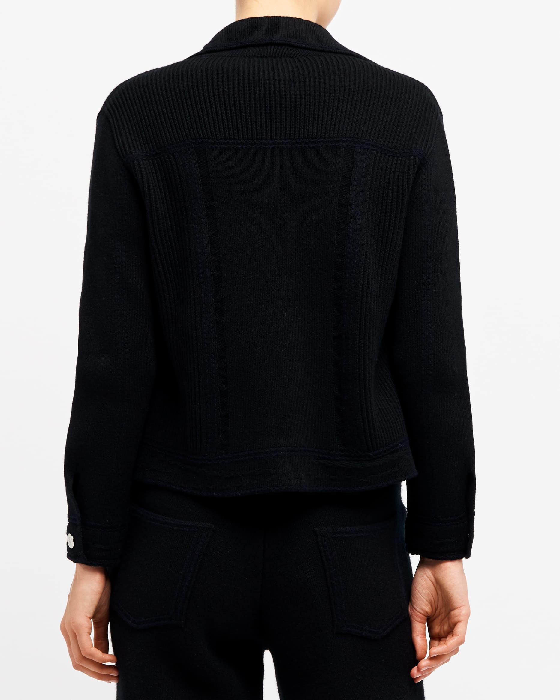 Denim fitted cashmere and cotton jacket | Barrie - Barrie