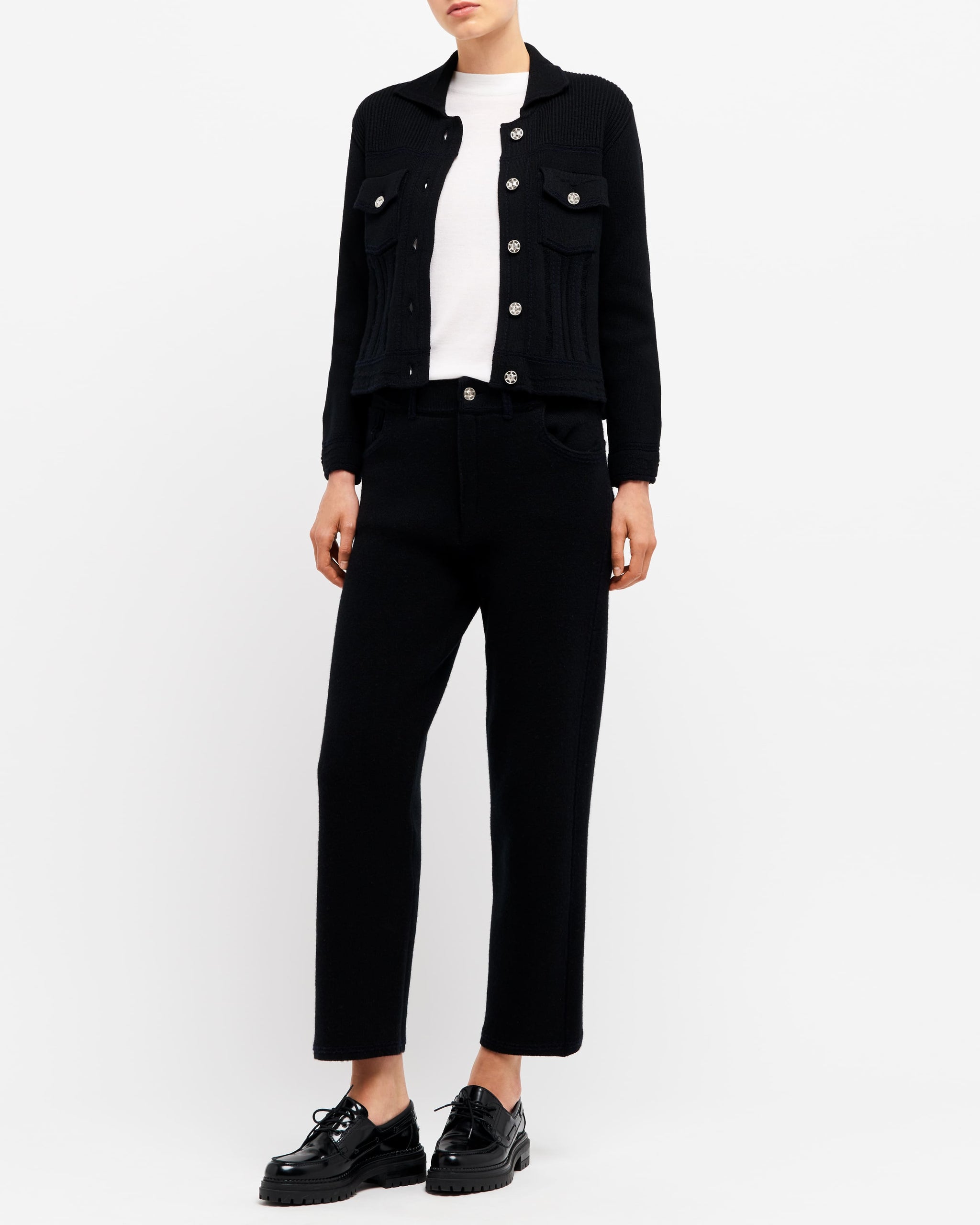 Denim fitted cashmere and cotton jacket | Barrie - Barrie