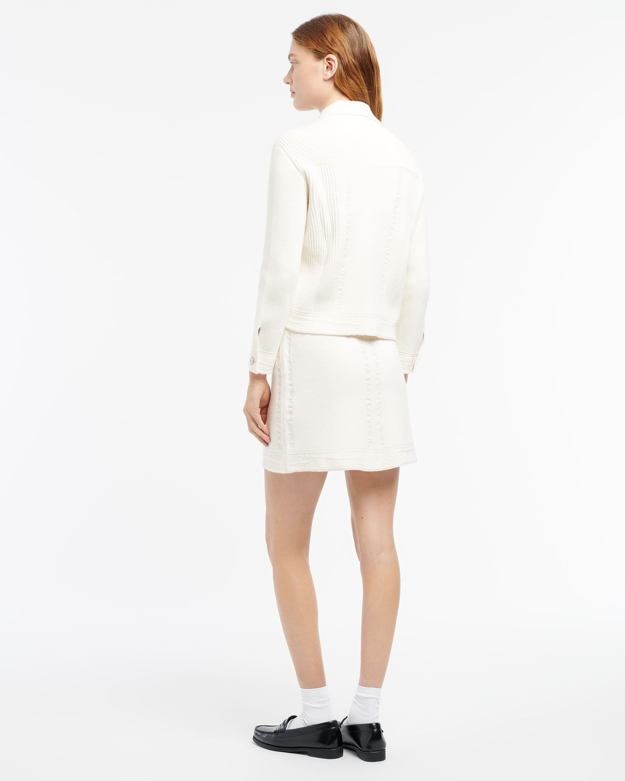 Denim fitted cashmere and cotton jacket | Barrie - Barrie