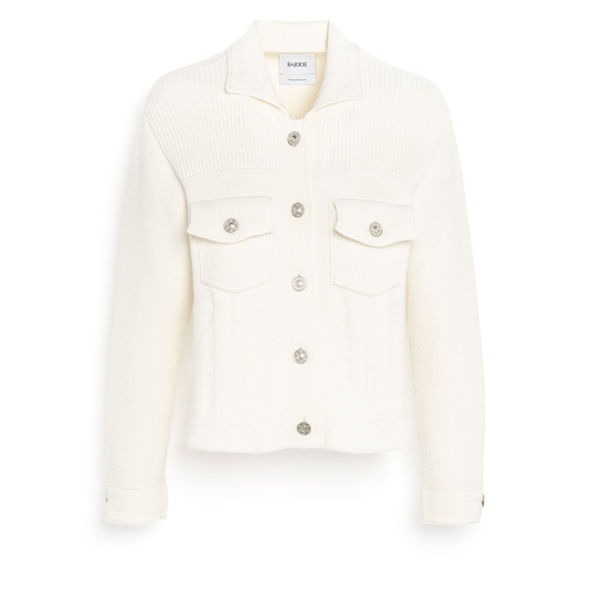 Denim fitted cashmere and cotton jacket | Barrie - Barrie