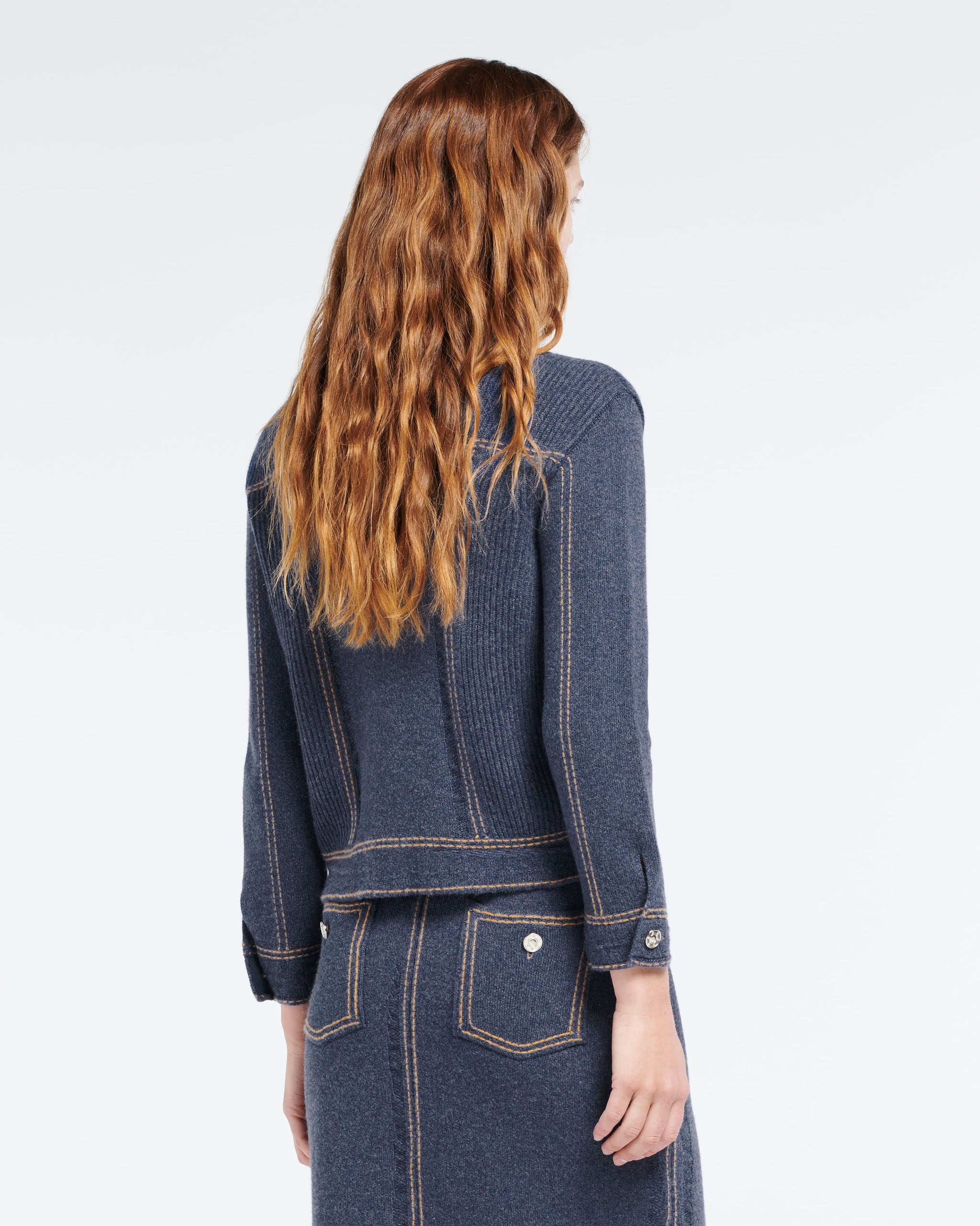 Veste Denim ajustée en cachemire et coton | Barrie - Barrie