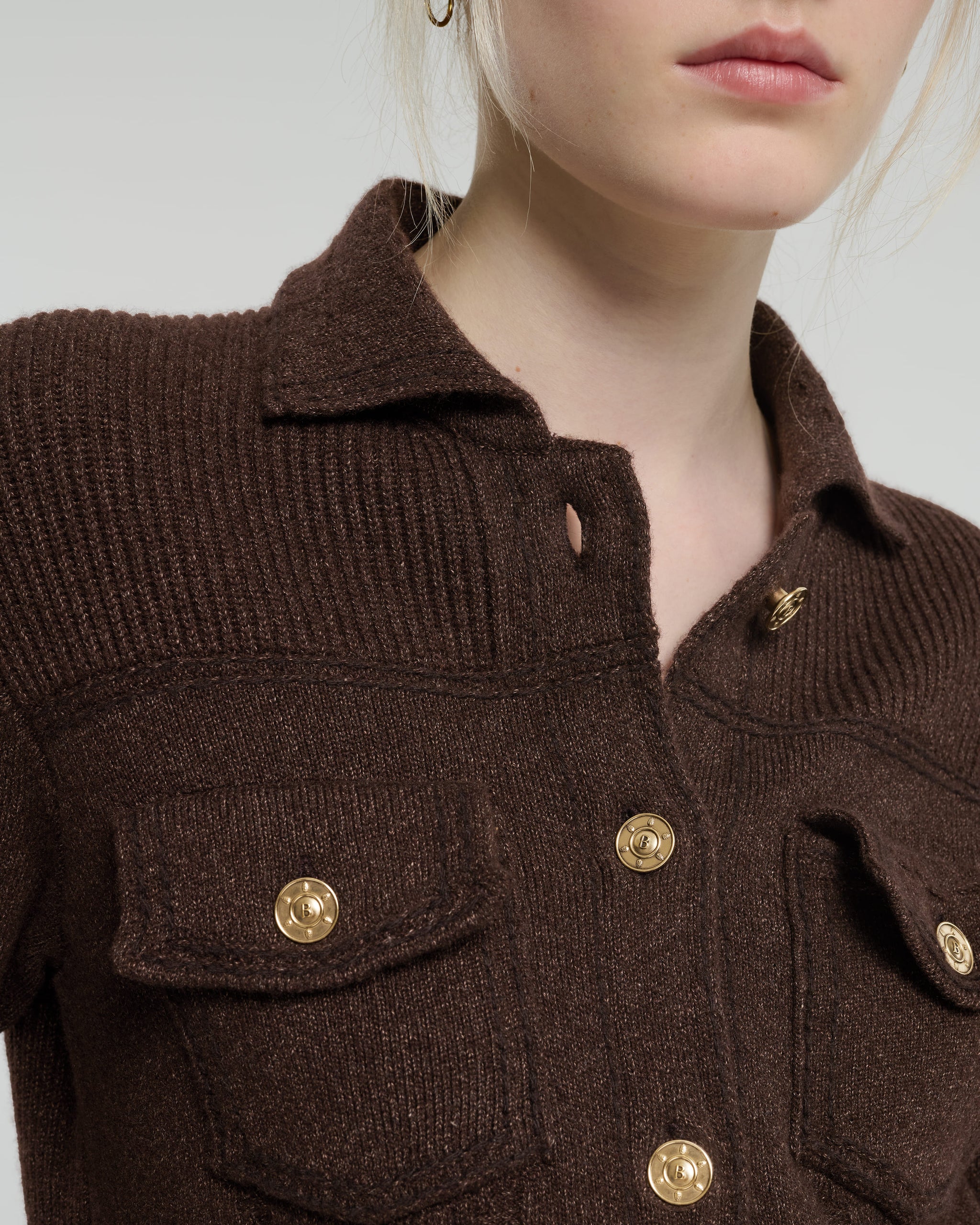 Denim fitted cashmere and cotton jacket | Barrie - Barrie