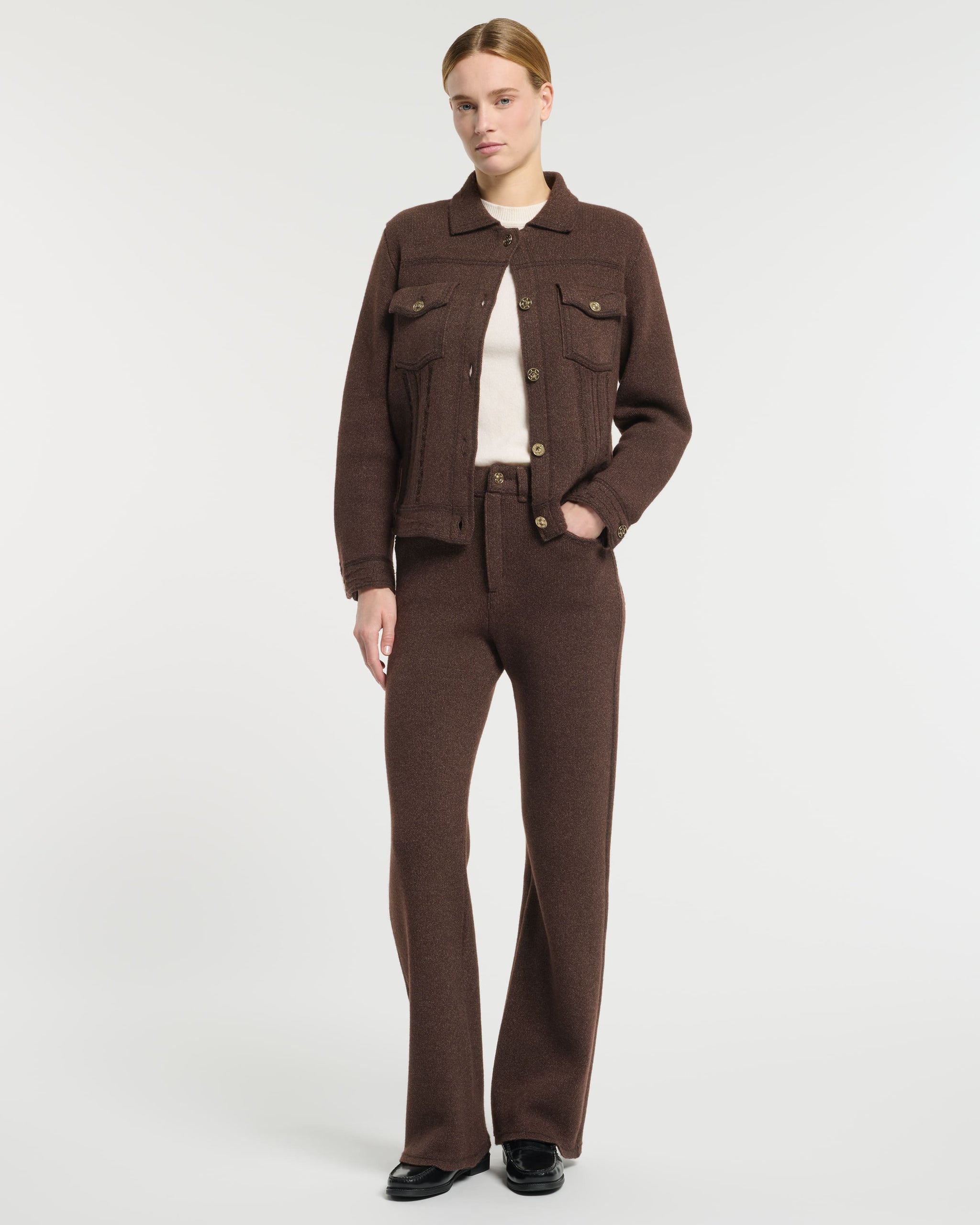 Denim regular cashmere and cotton jacket | Barrie - Barrie