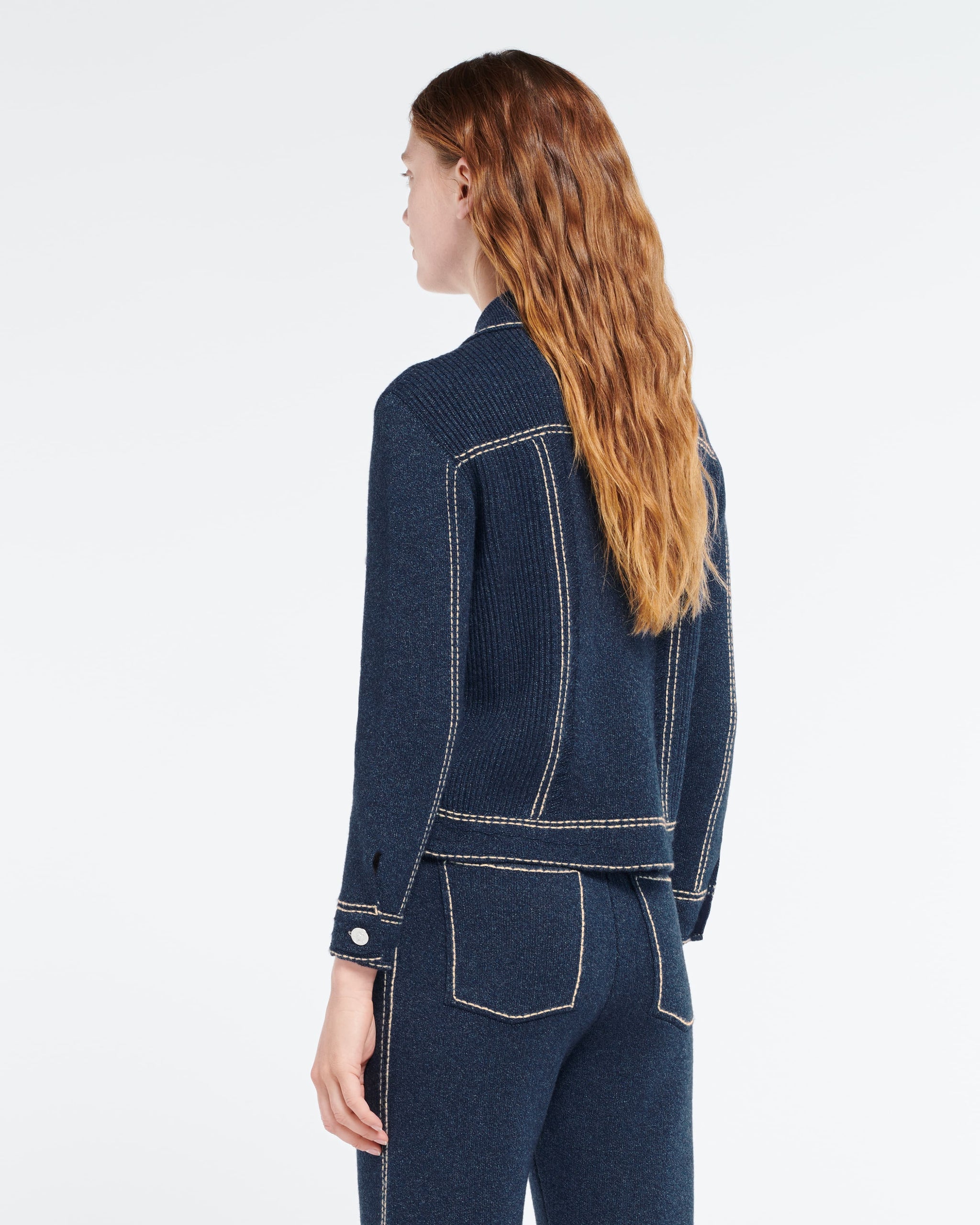 Veste Denim ajustée en cachemire et coton | Barrie - Barrie