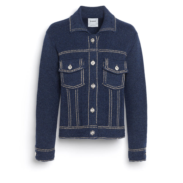Veste Denim ajustée en cachemire et coton | Barrie - Barrie
