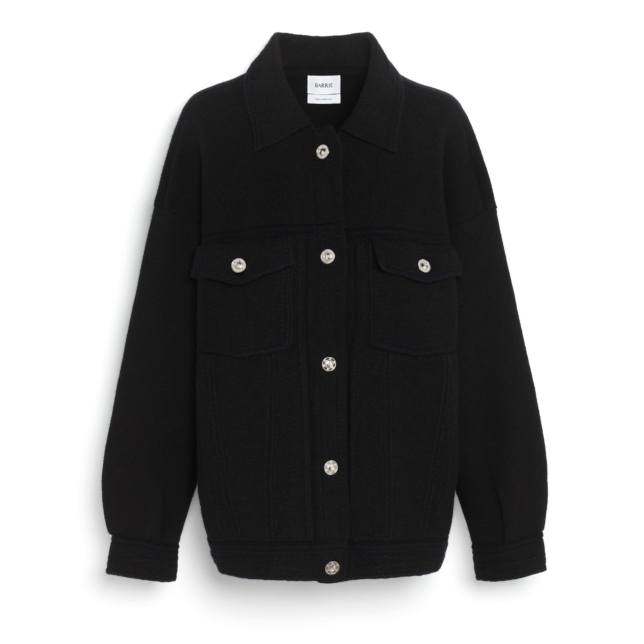 Denim oversized cashmere and cotton jacket | Barrie - Barrie