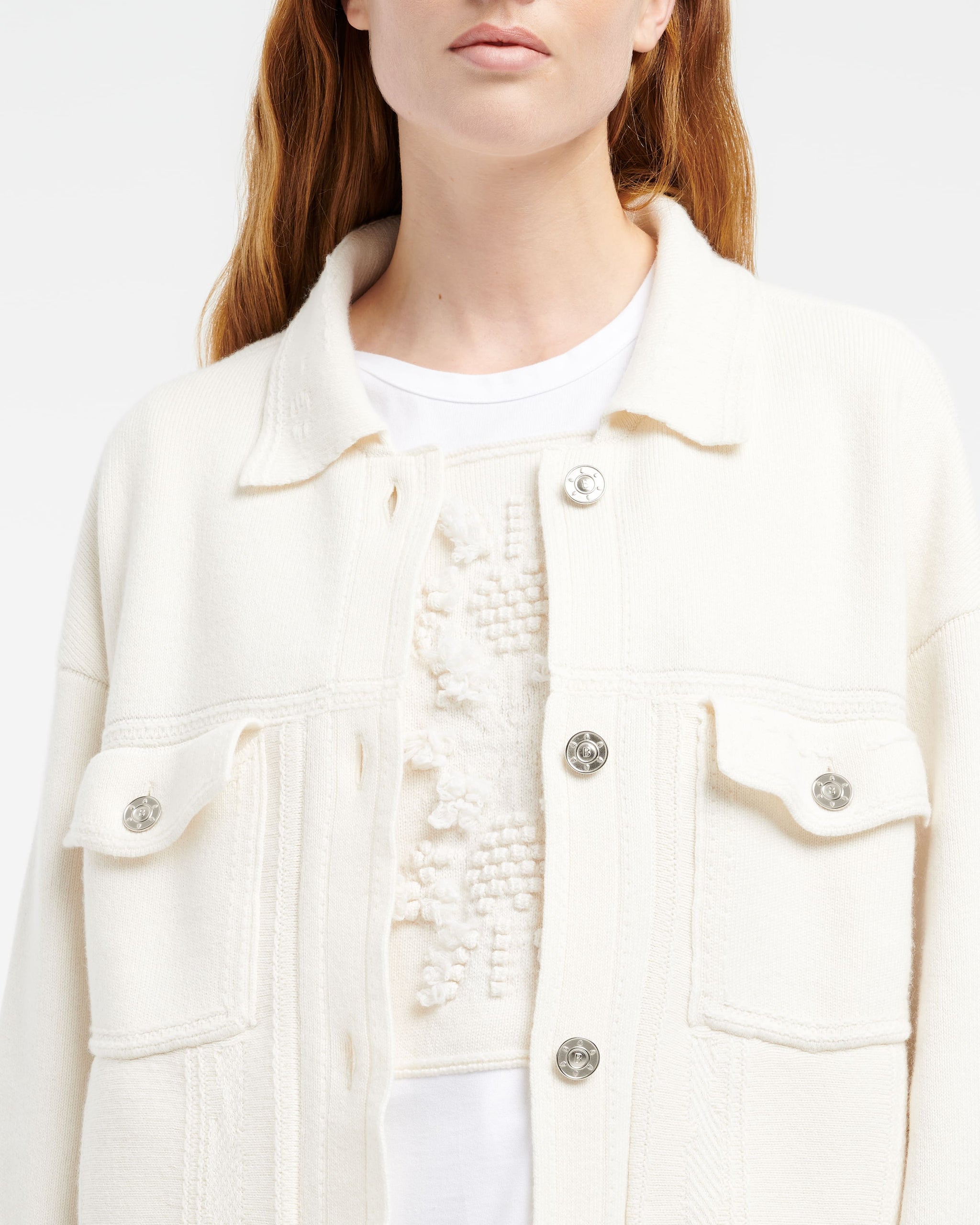 Denim oversized cashmere and cotton jacket | Barrie - Barrie