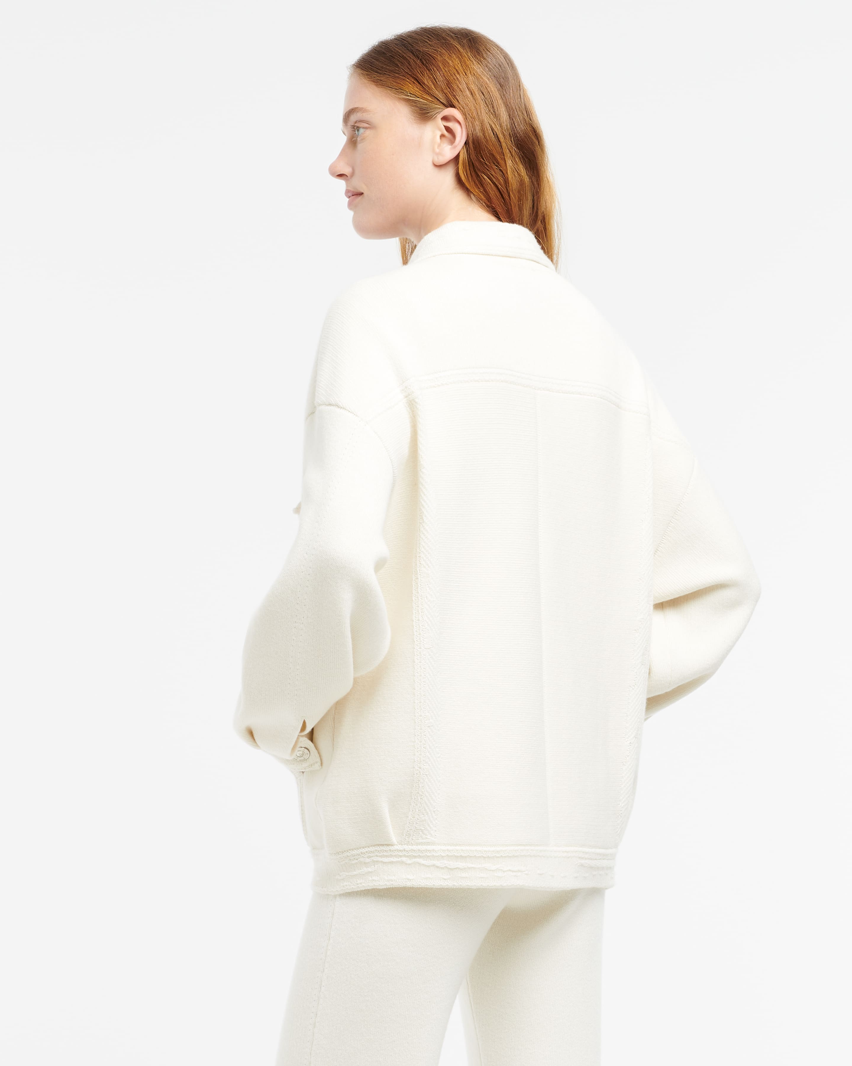 Denim oversized cashmere and cotton jacket – Barrie
