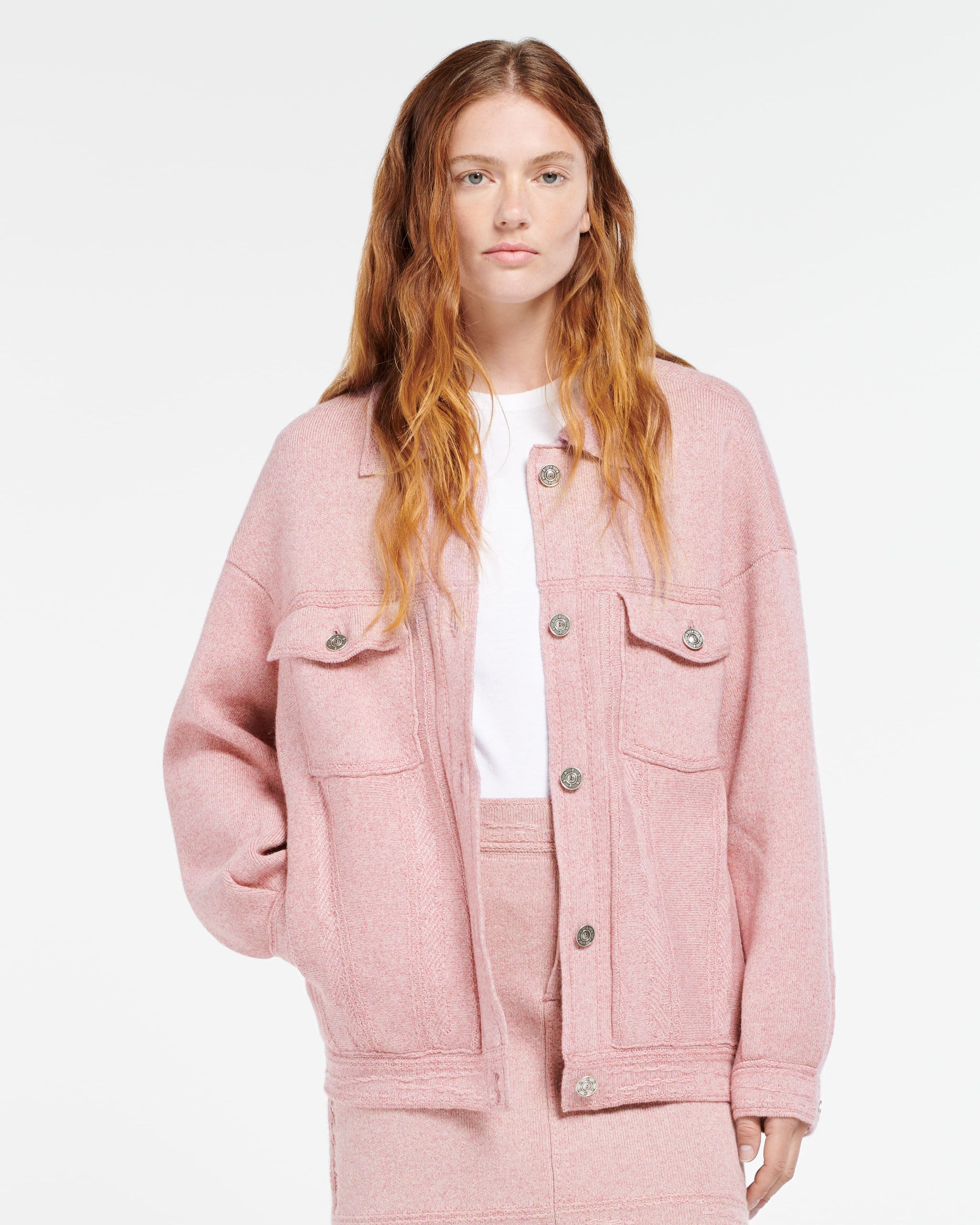 Denim oversized cashmere and cotton jacket | Barrie - Barrie