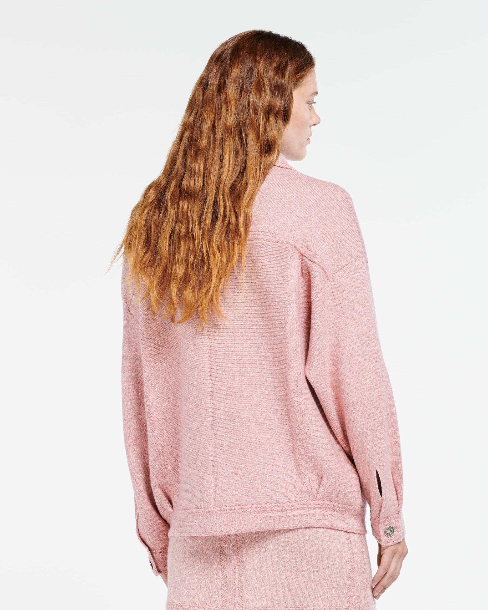 Denim oversized cashmere and cotton jacket | Barrie - Barrie