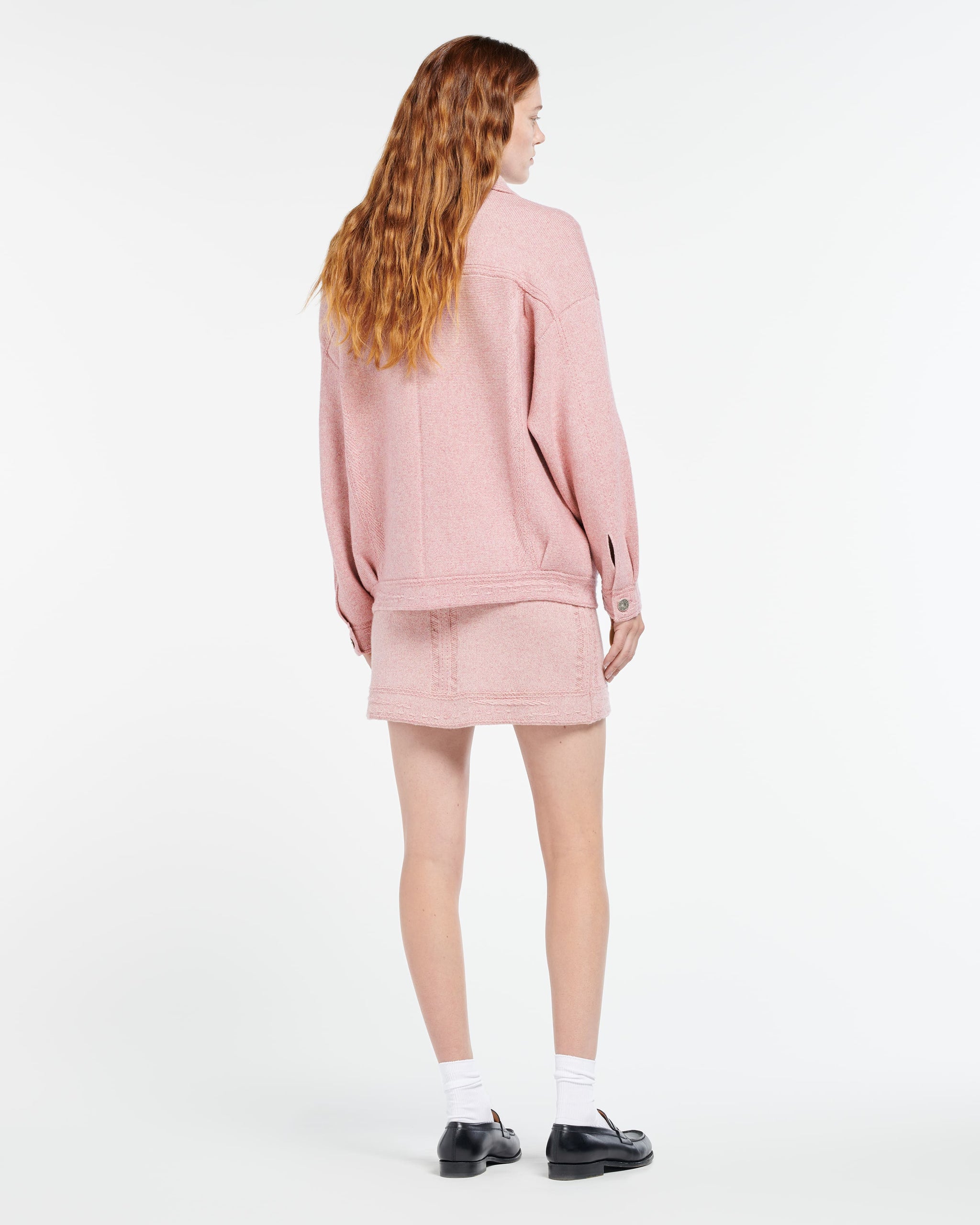 Denim oversized cashmere and cotton jacket | Barrie - Barrie