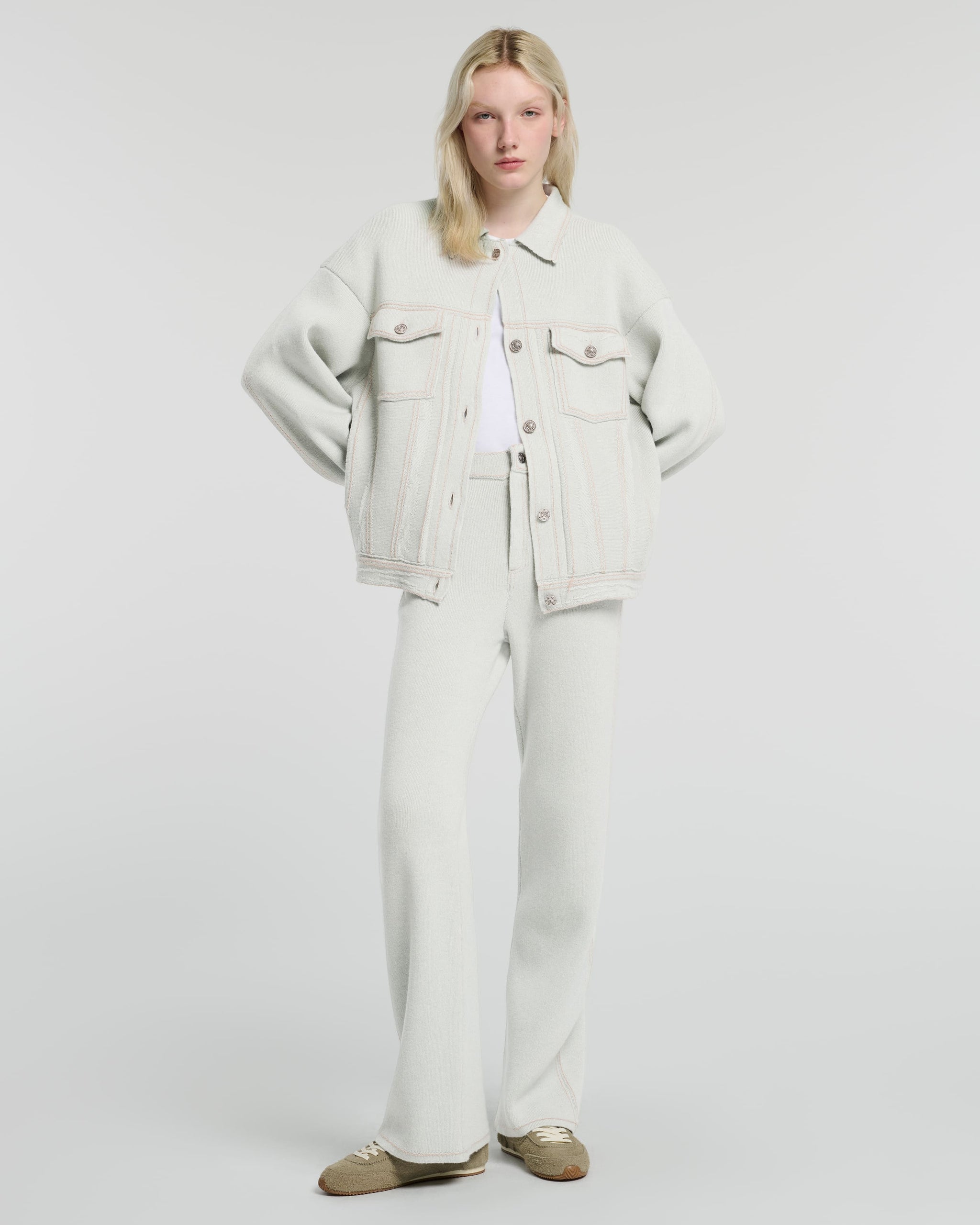 캐시미어와 면 오버사이즈 데님 재킷 | Barrie - Barrie