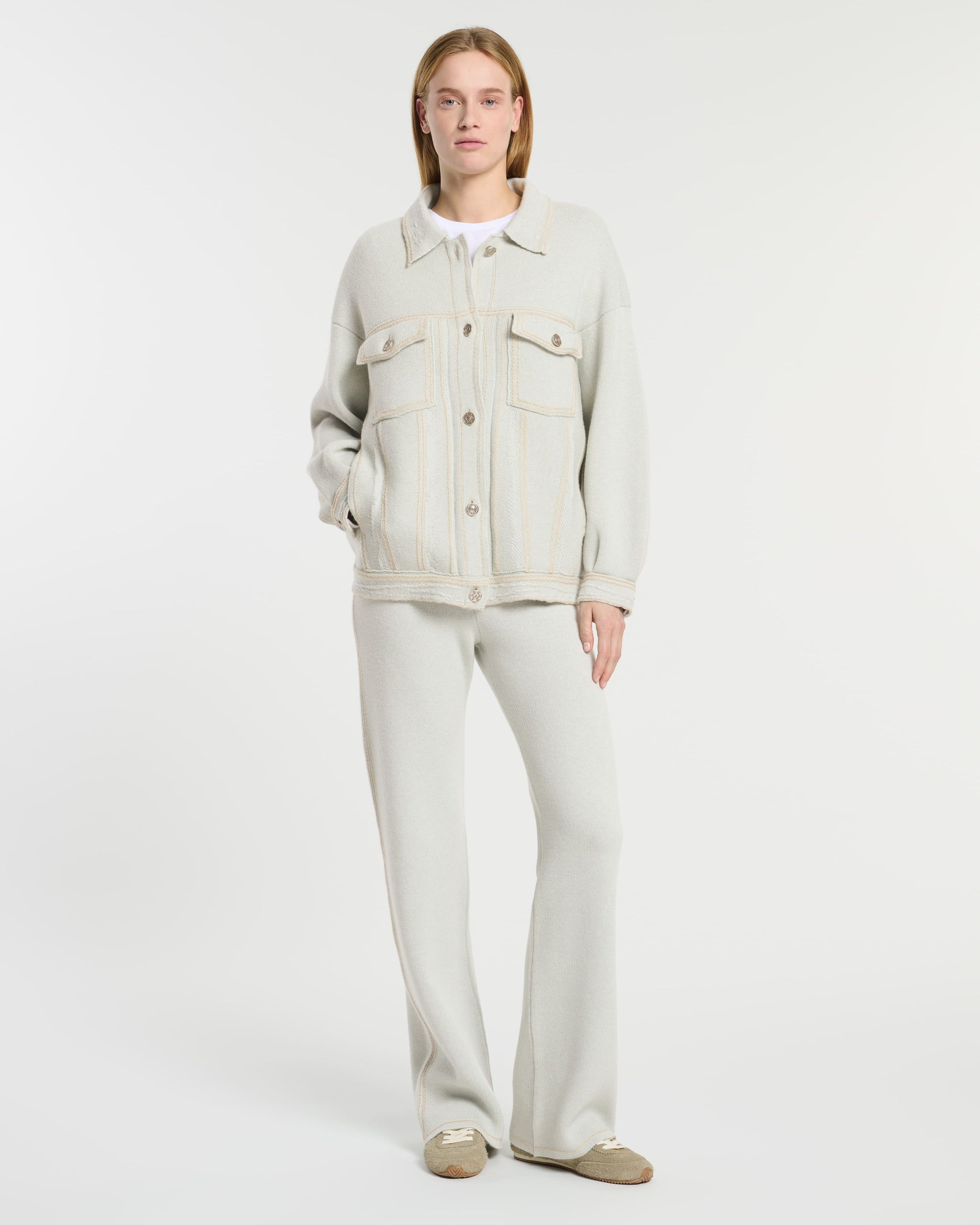 캐시미어와 면 오버사이즈 데님 재킷 | Barrie - Barrie