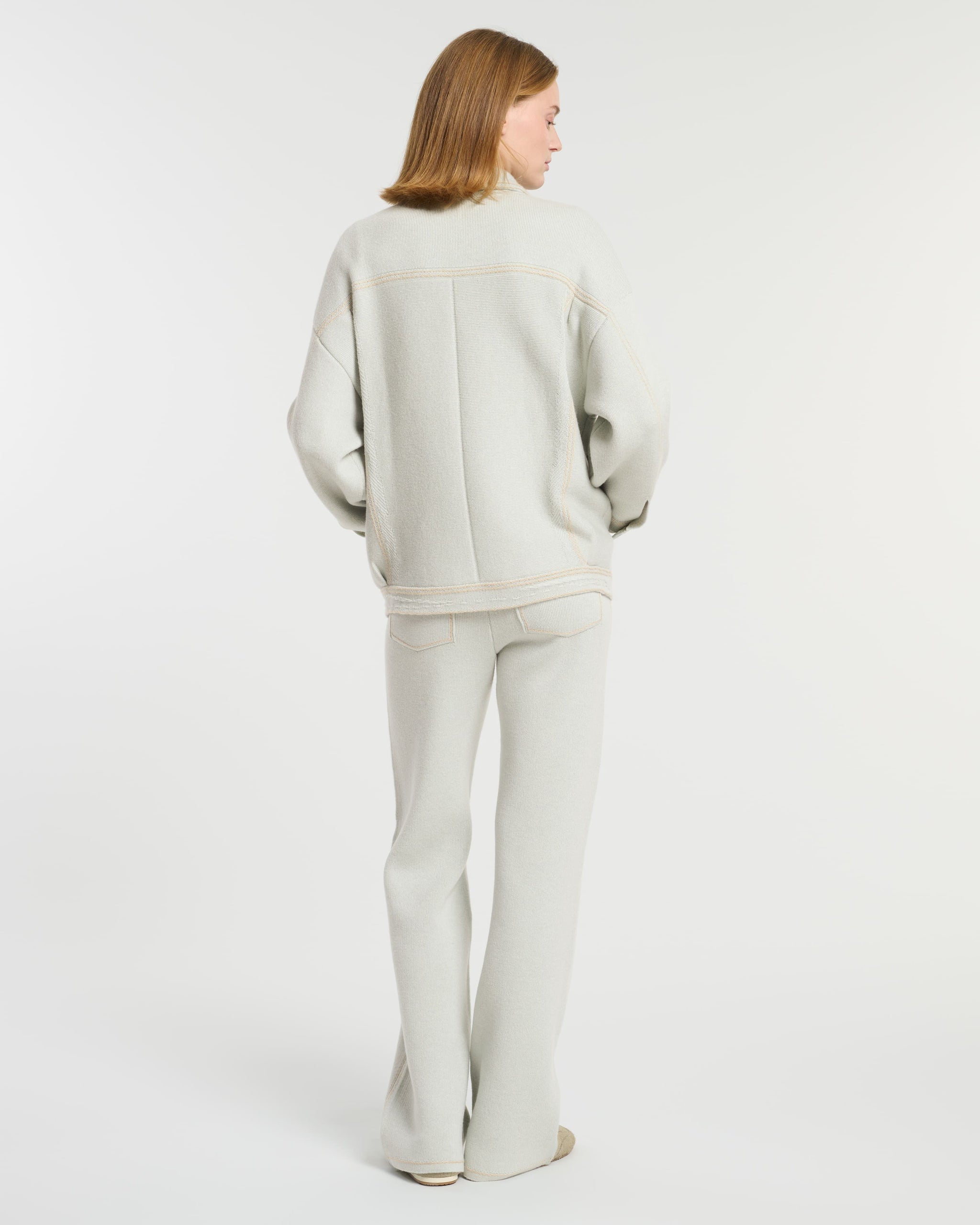 Denim oversized cashmere and cotton jacket | Barrie - Barrie