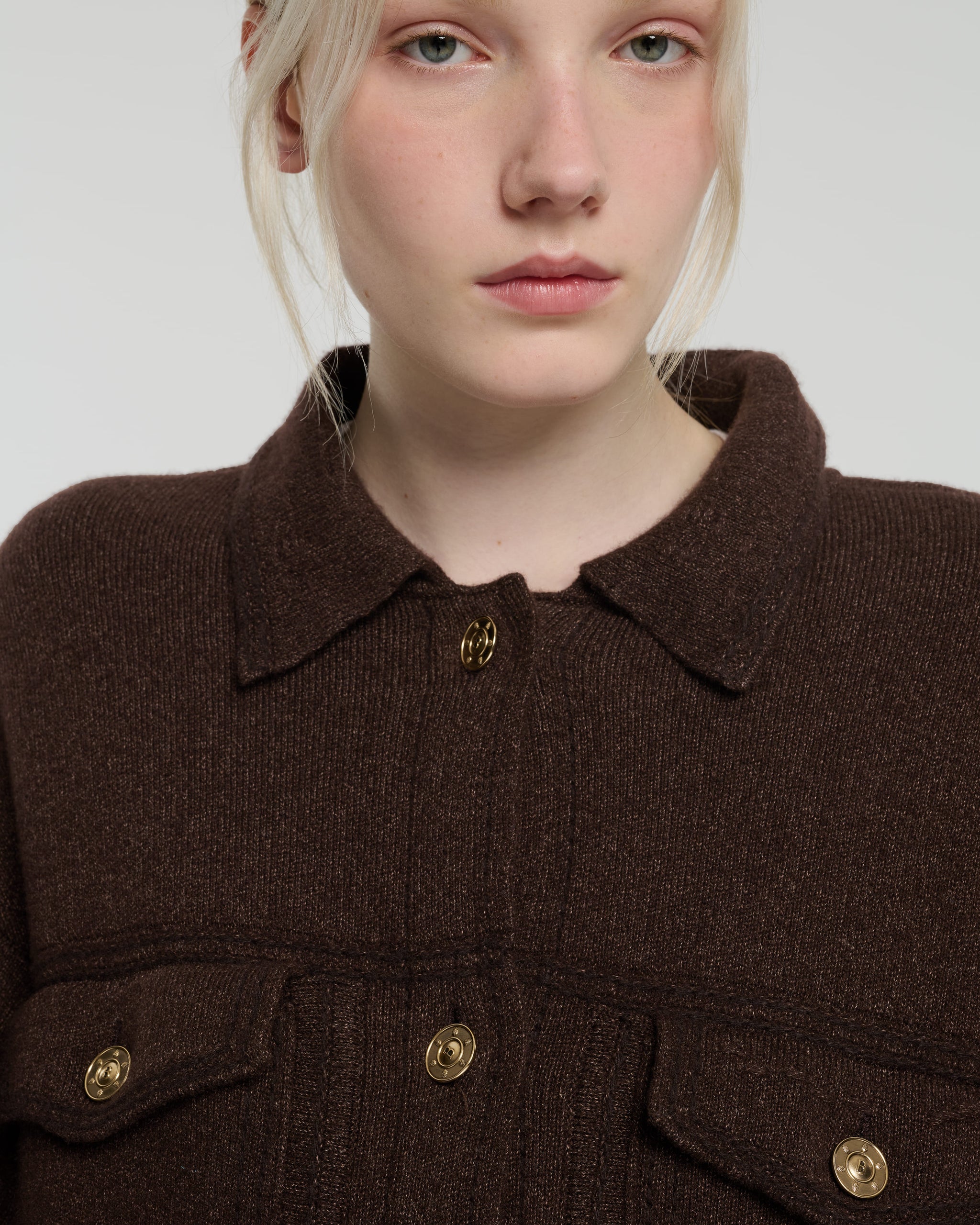 Denim oversized cashmere and cotton jacket | Barrie - Barrie