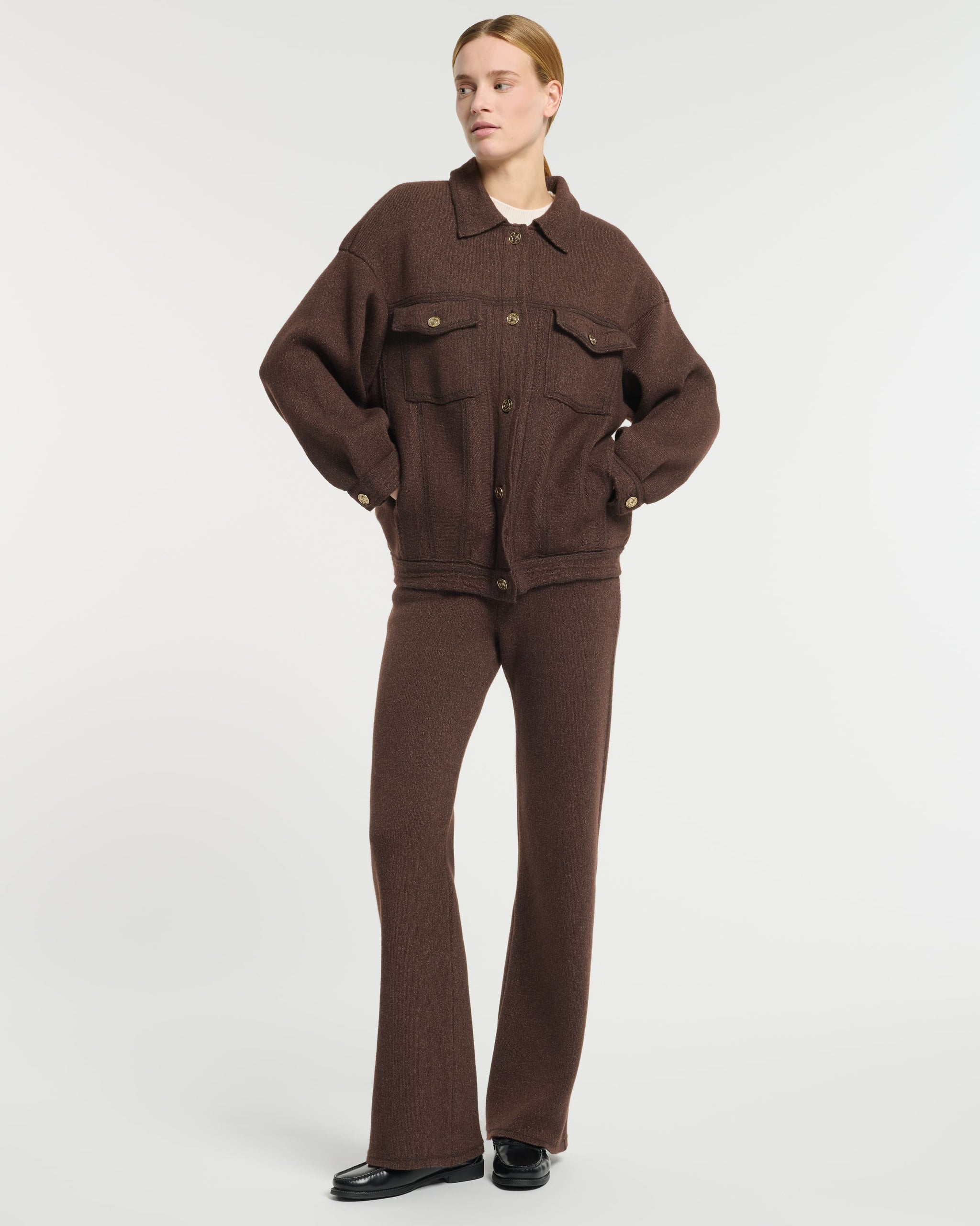 Denim oversized cashmere and cotton jacket | Barrie - Barrie