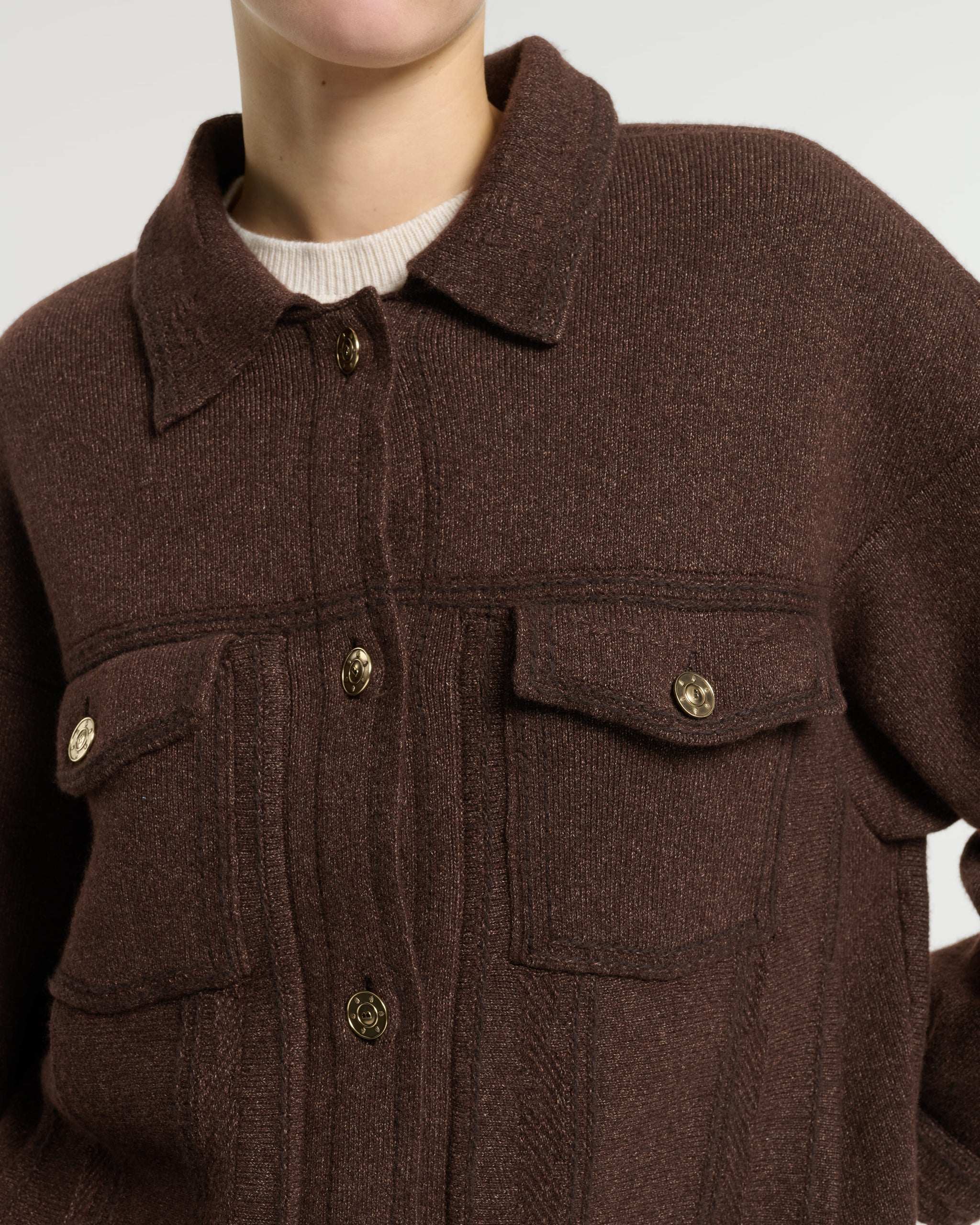 Denim oversized cashmere and cotton jacket | Barrie - Barrie